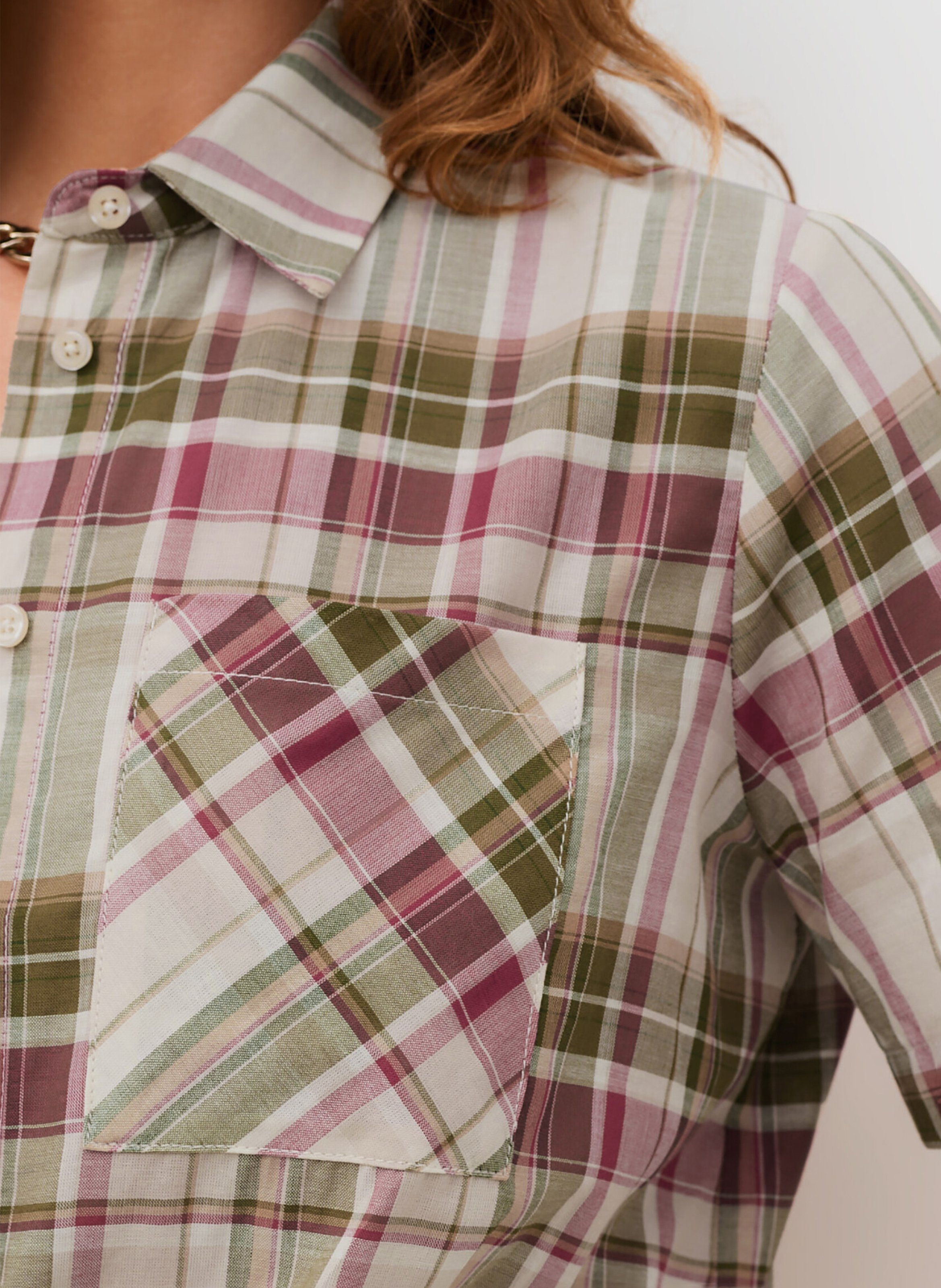 Chemise col classique en coton bio CAROLL Vert