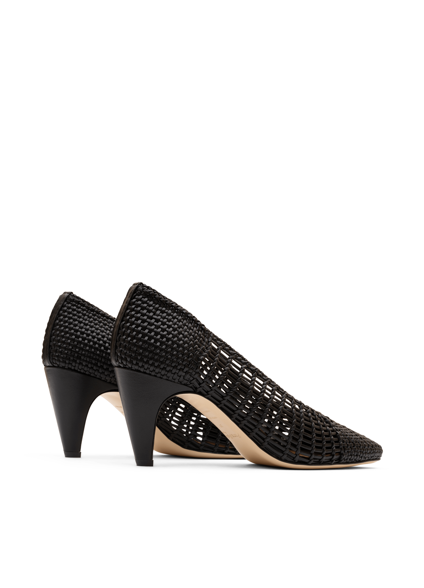 Ballerines en cuir nappa tressé noir PARALLELE PARIS Noir