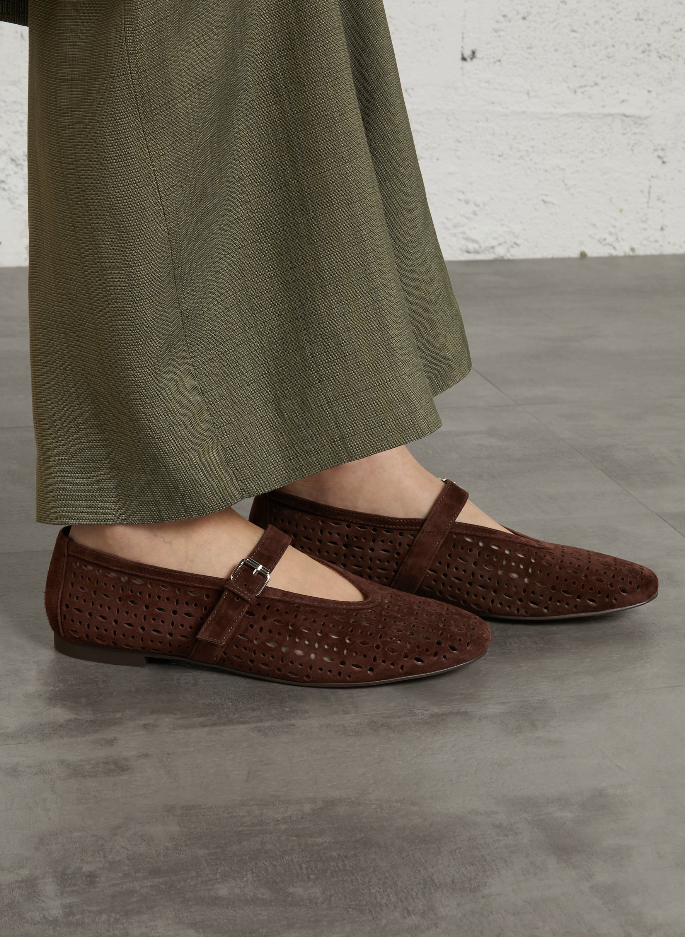 Ballerines en cuir perforé BIBI LOU