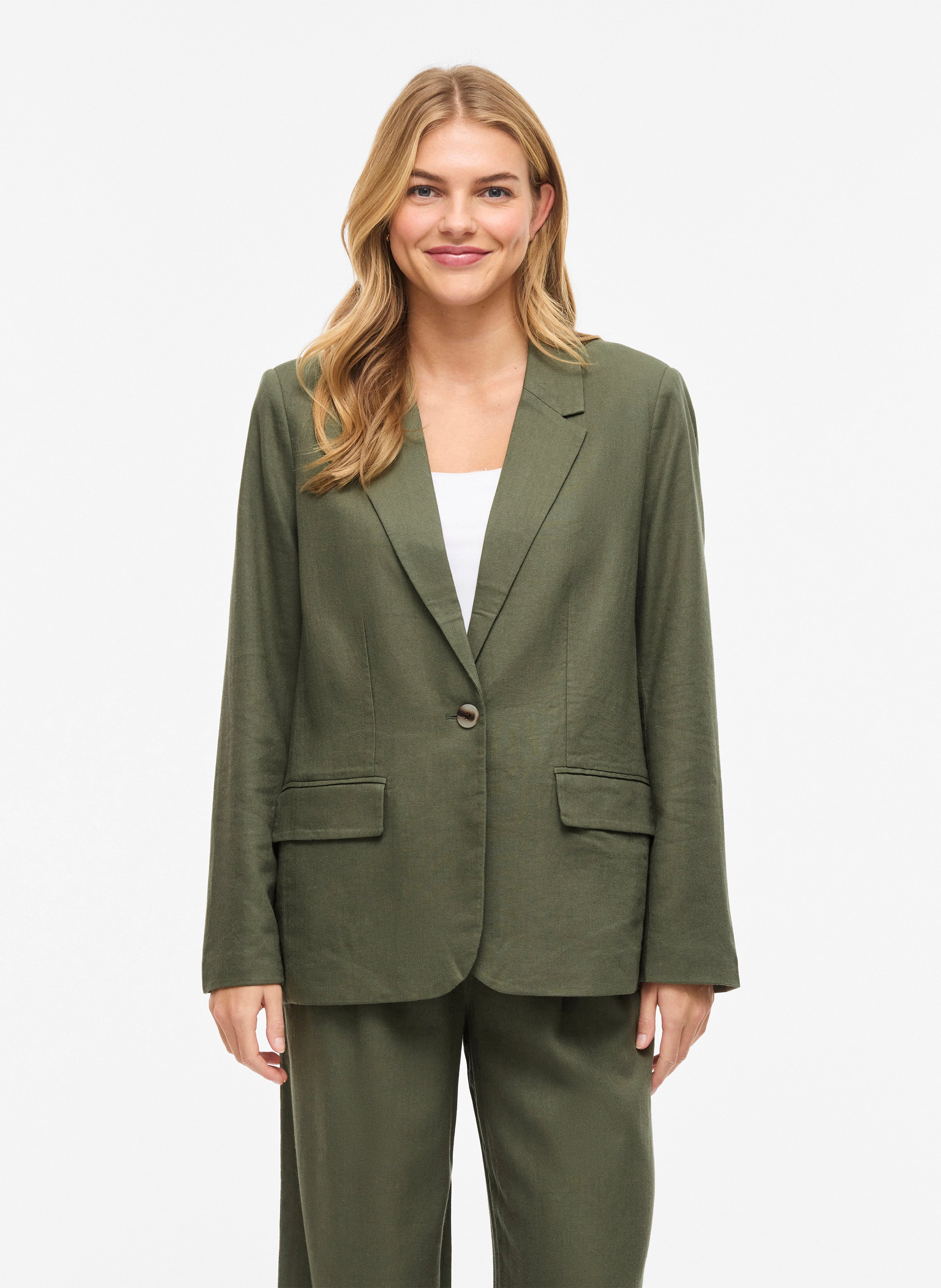 Blended Linen Tailored Jacket VILA