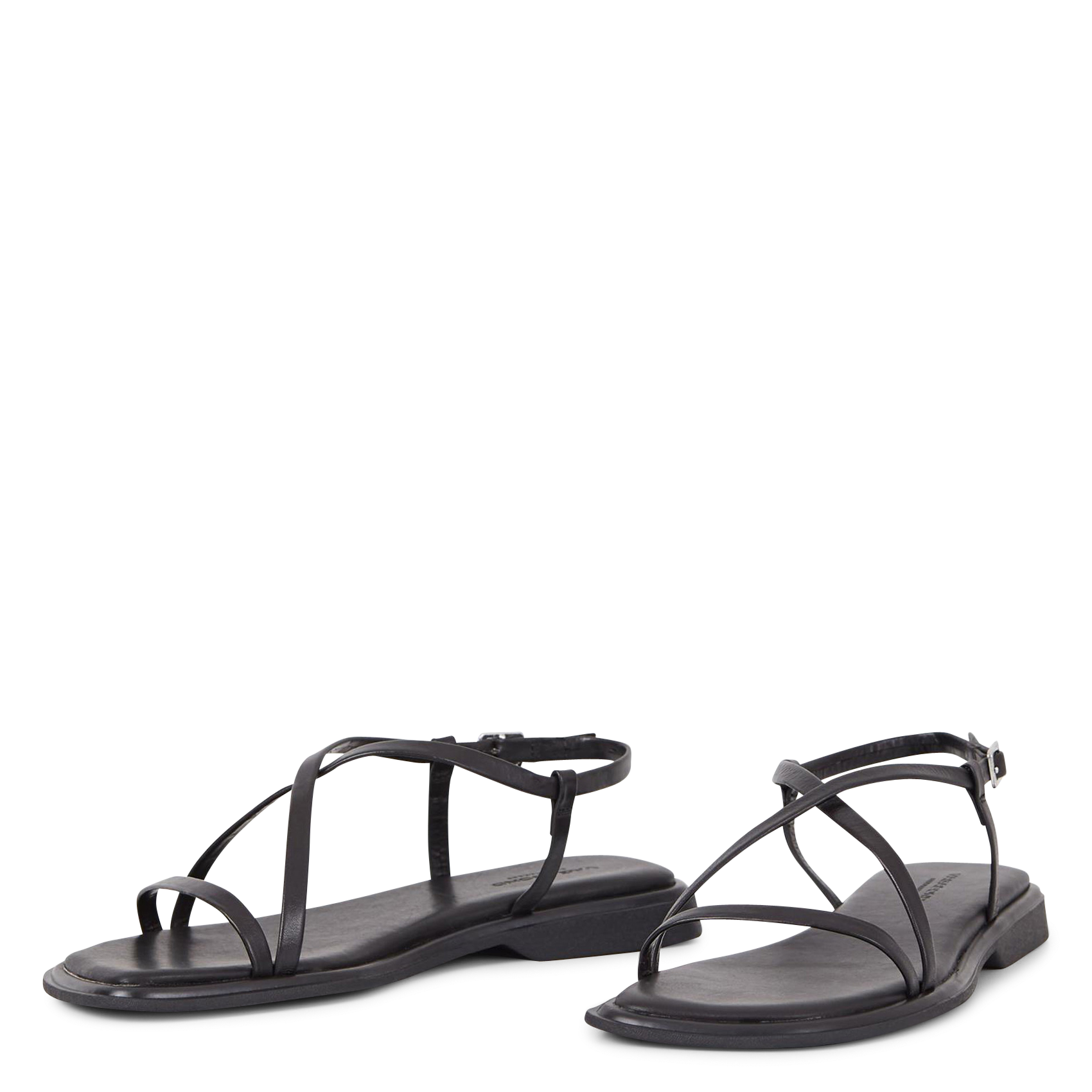 Sandales plates en cuir VAGABOND Noir