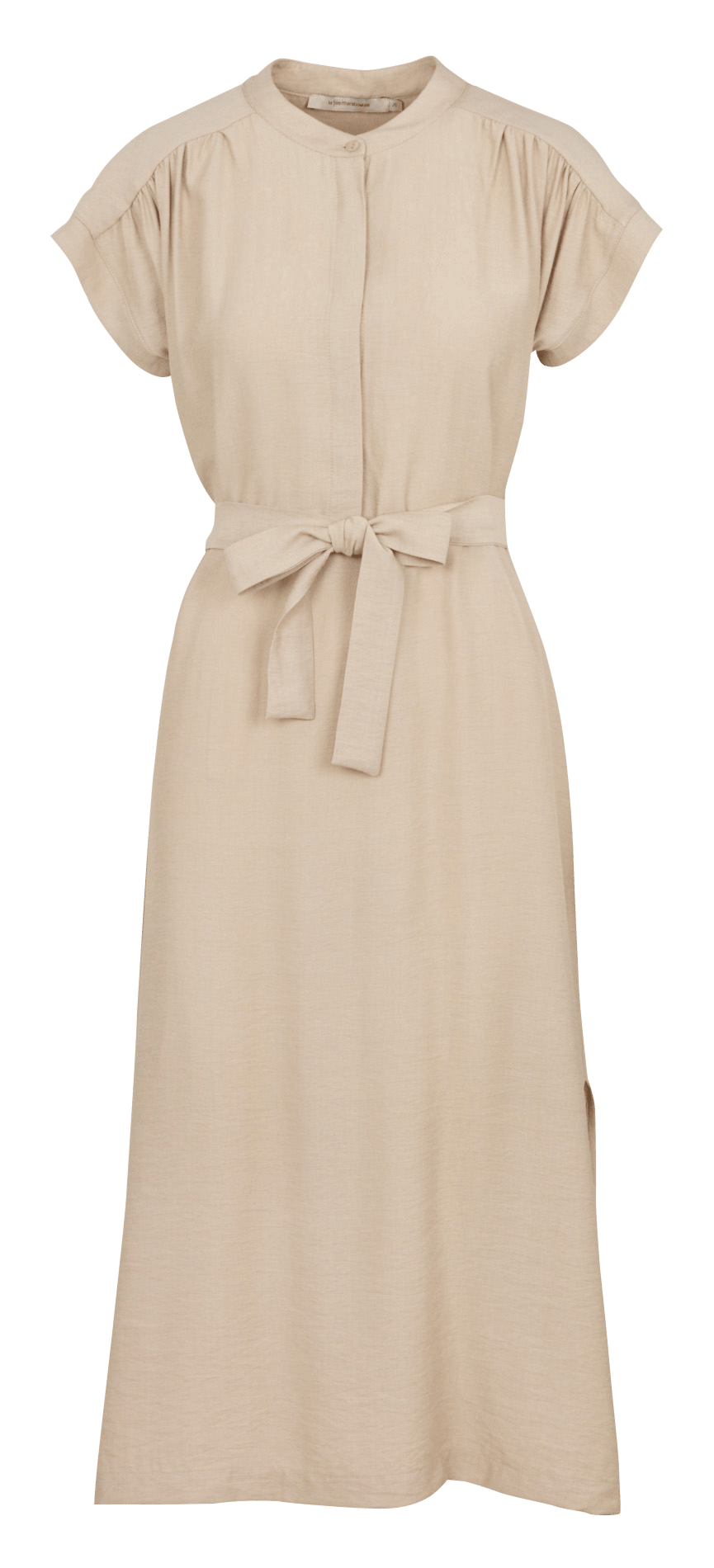 Round neck midi dress LA FEE MARABOUTEE Beige