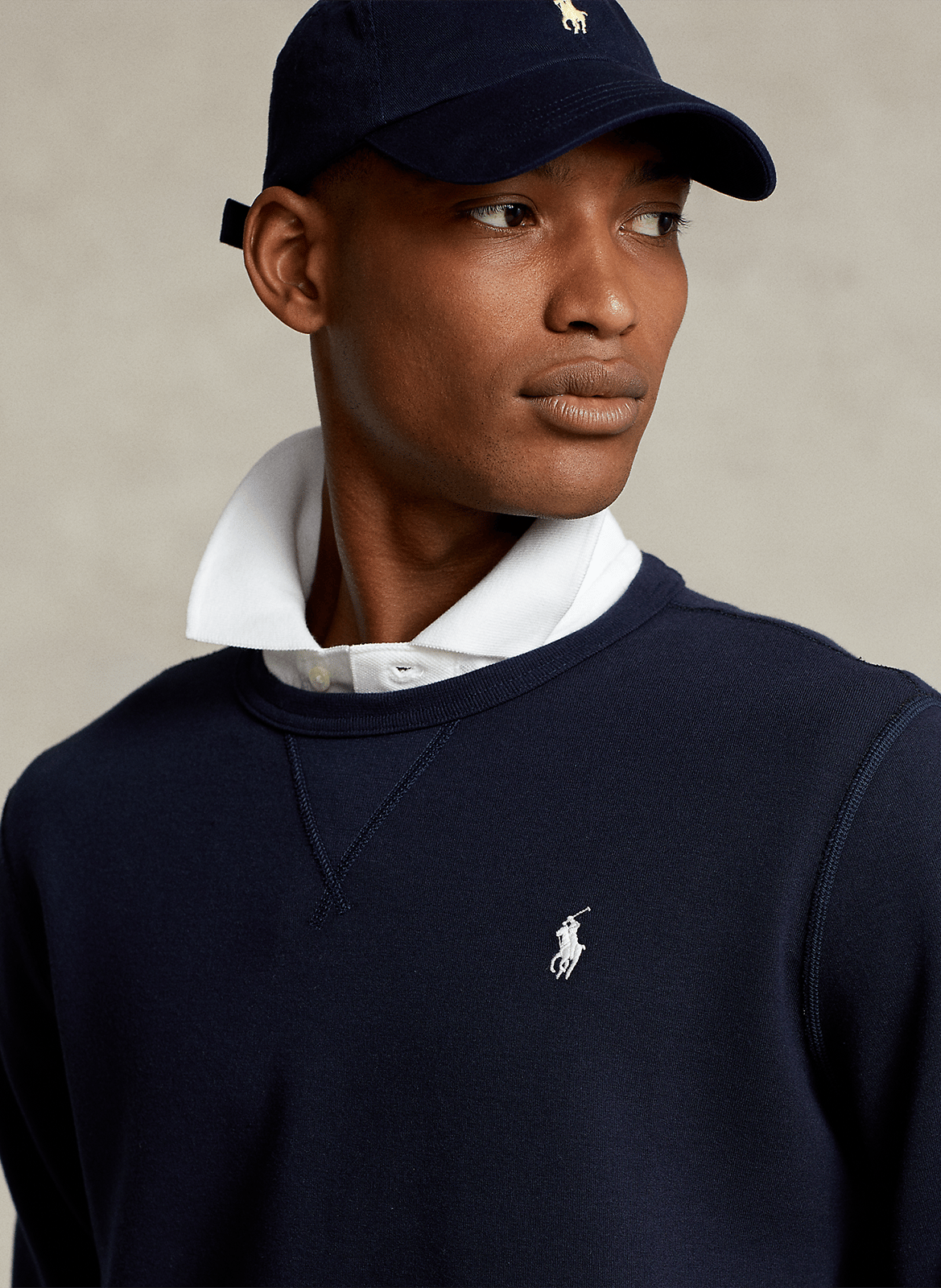 Sweatshirt mit eng anliegendem Ausschnitt und Sticklogo POLO RALPH LAUREN Blau