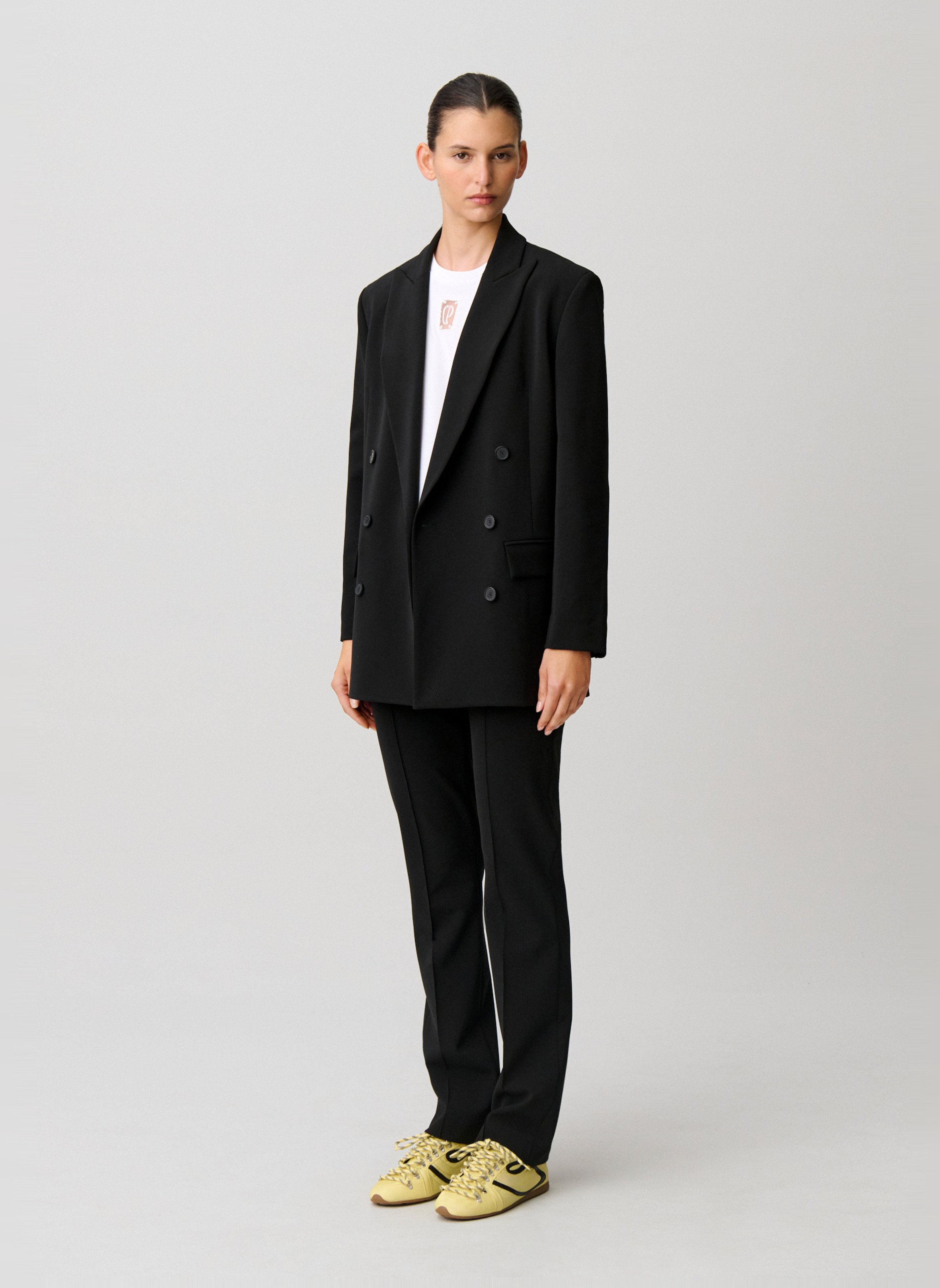 Straight tailored blazer with double-breasted buttons CLAUDIE PIERLOT Black