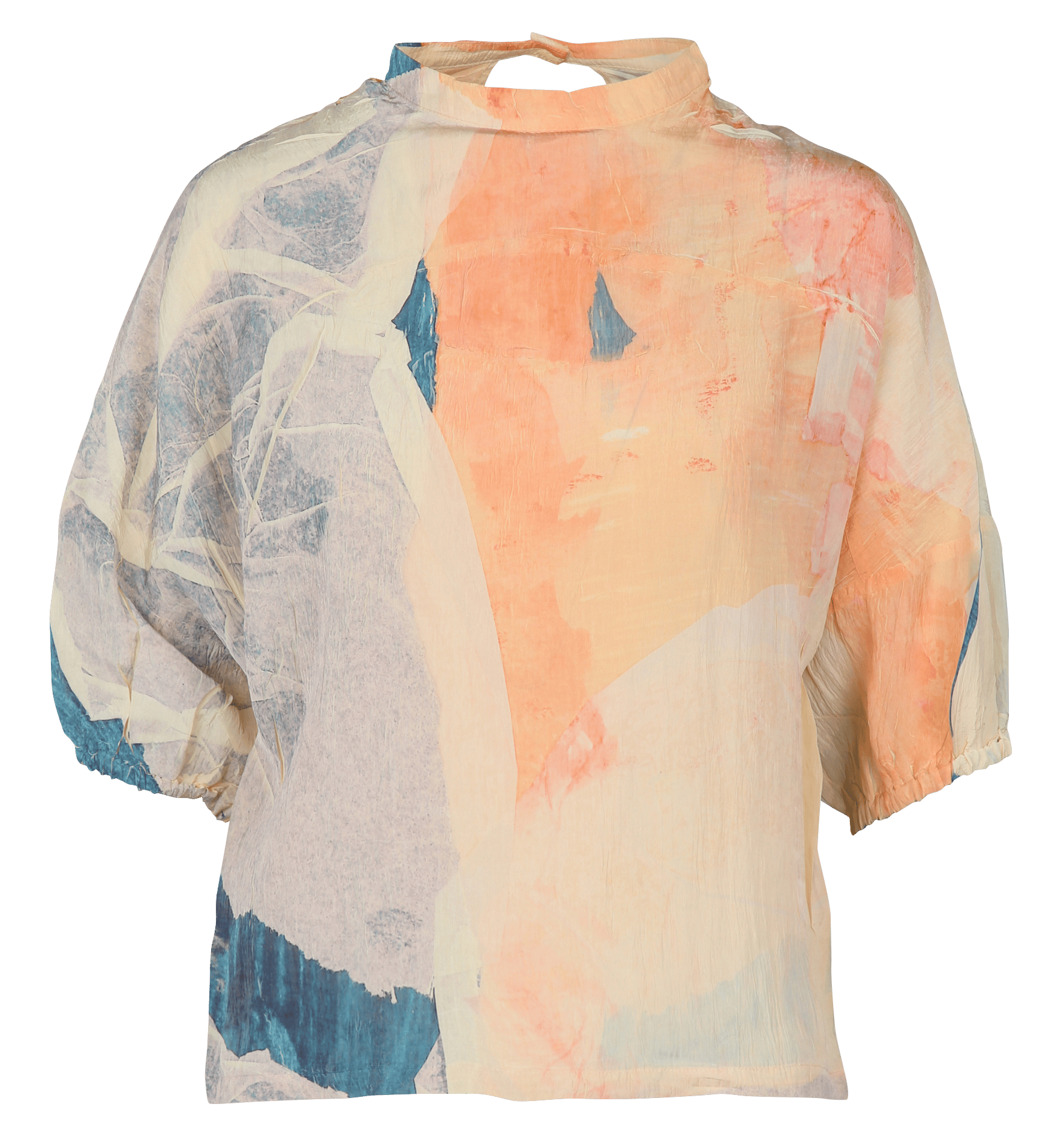 Oversize-Bluse mit Rundhalskragen und Print COTELAC ACOTE Mehrfarbig