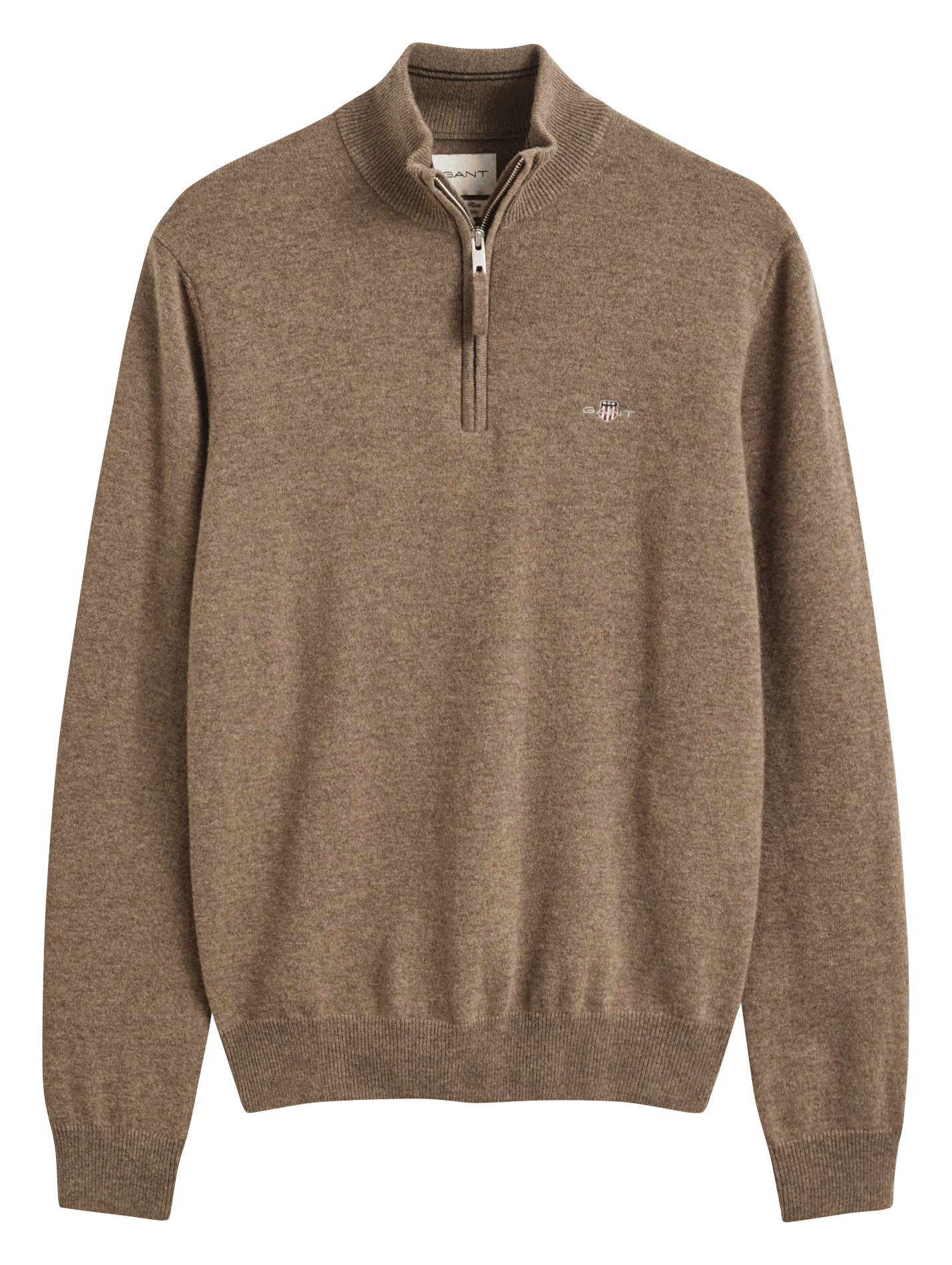 Pull col polo en laine GANT Marron