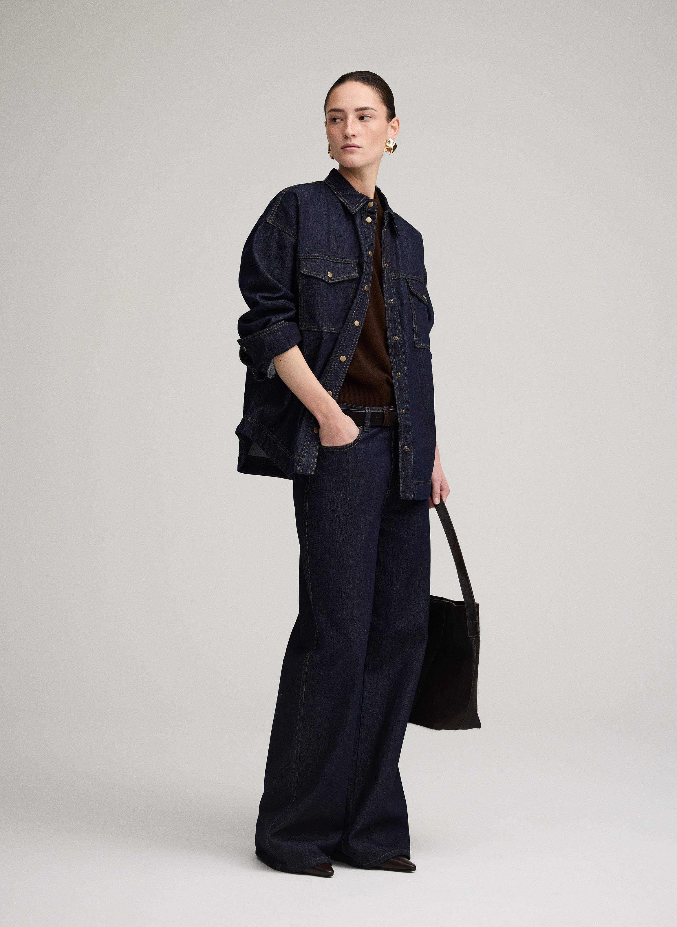 Gerade geschnittenes Hemd aus Baumwolldenim ROUGE EDIT Blau