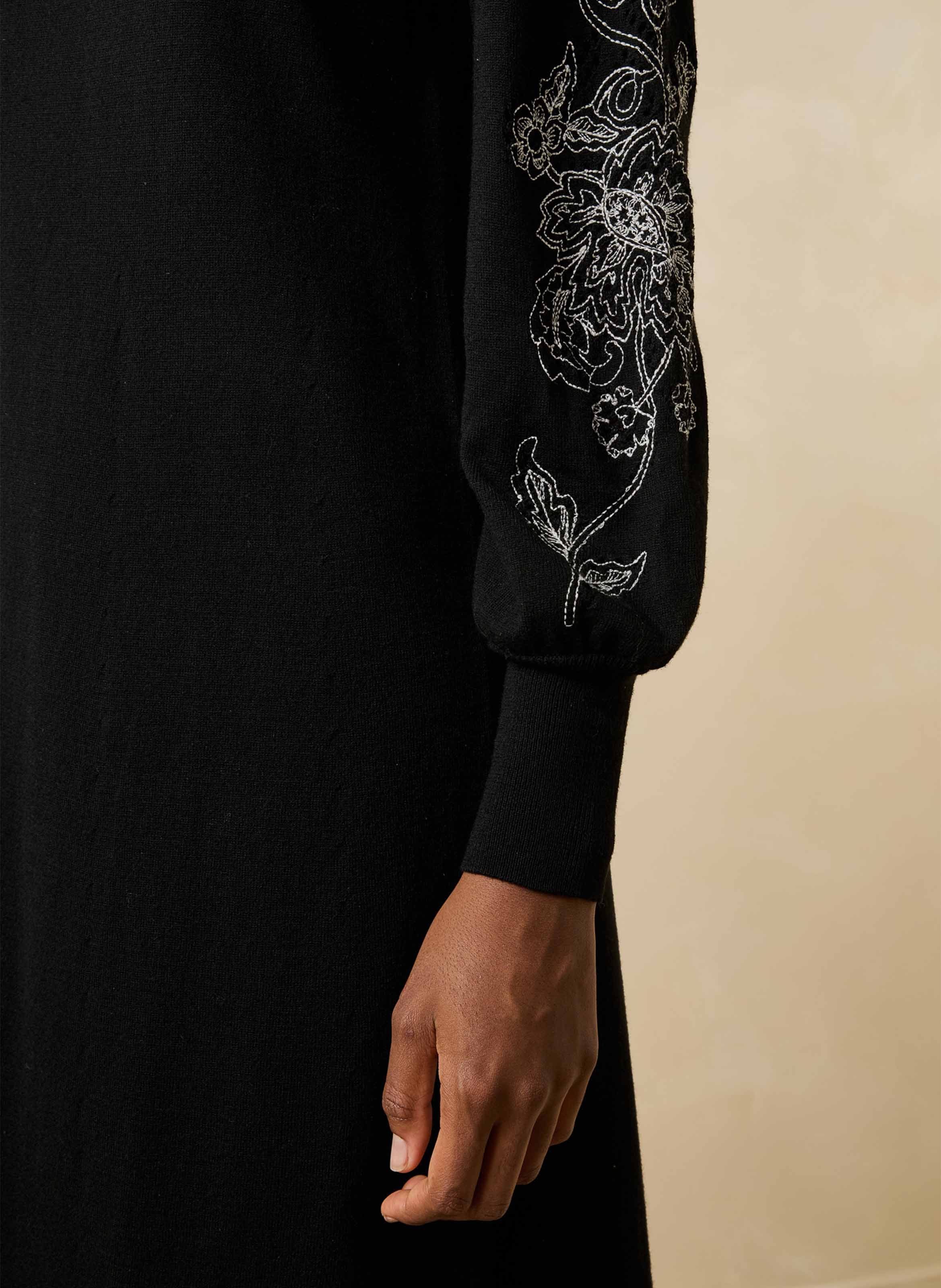 Langes, weites Pulloverkleid LA FEE MARABOUTEE Schwarz