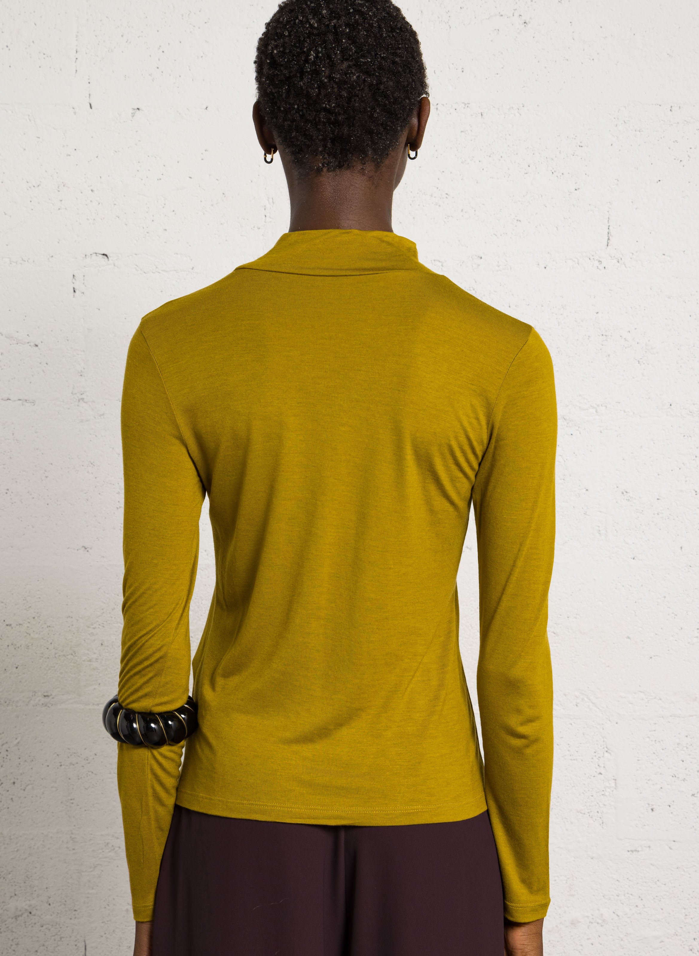 Long-sleeve high neck t-shirt NICE THINGS Green