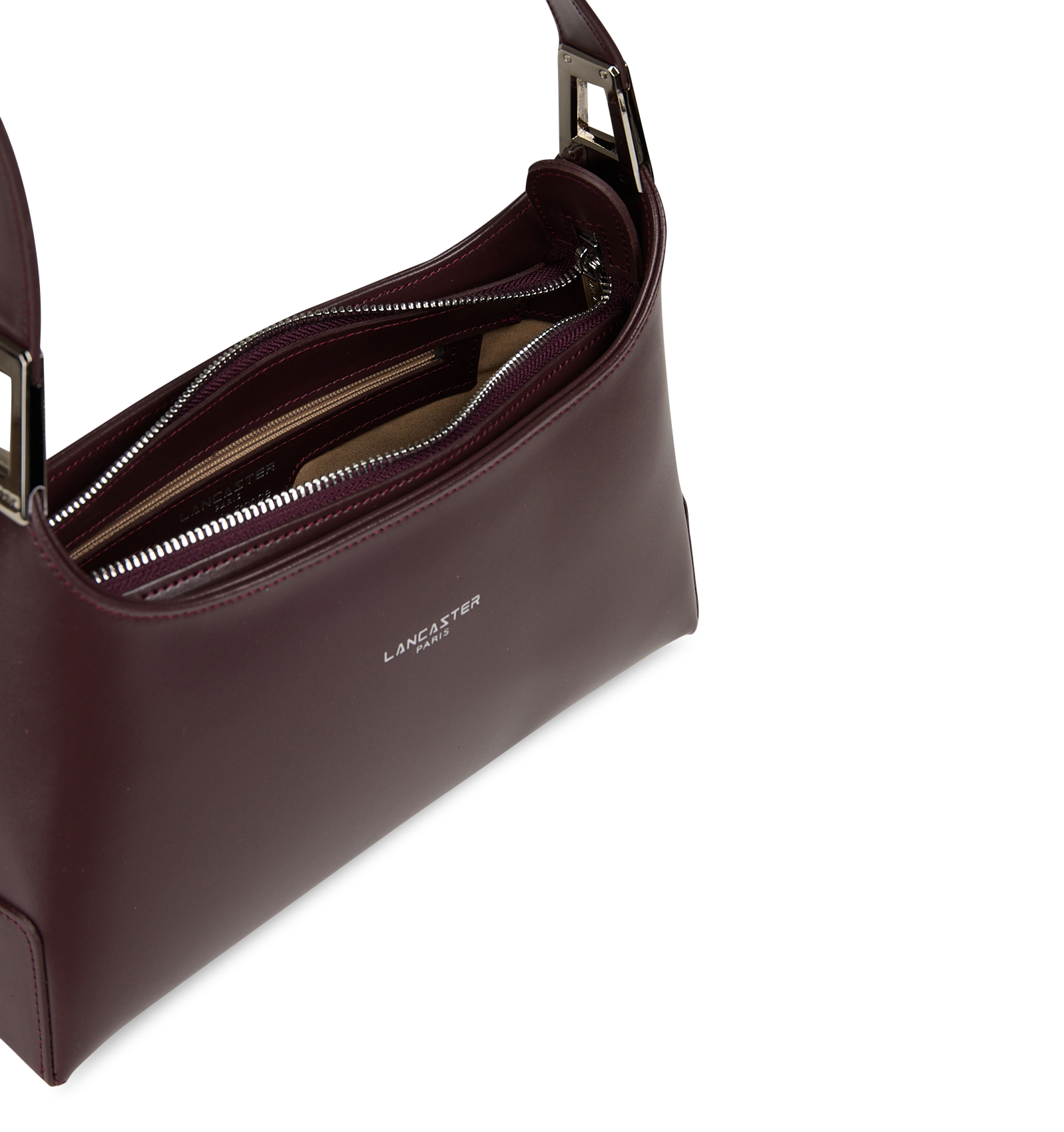 Leather shoulder bag LANCASTER PARIS Red