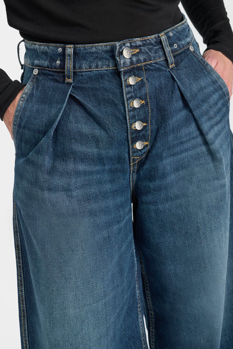 Jeans loose, large , 7/8ème LE TEMPS DES CERISES Bleu