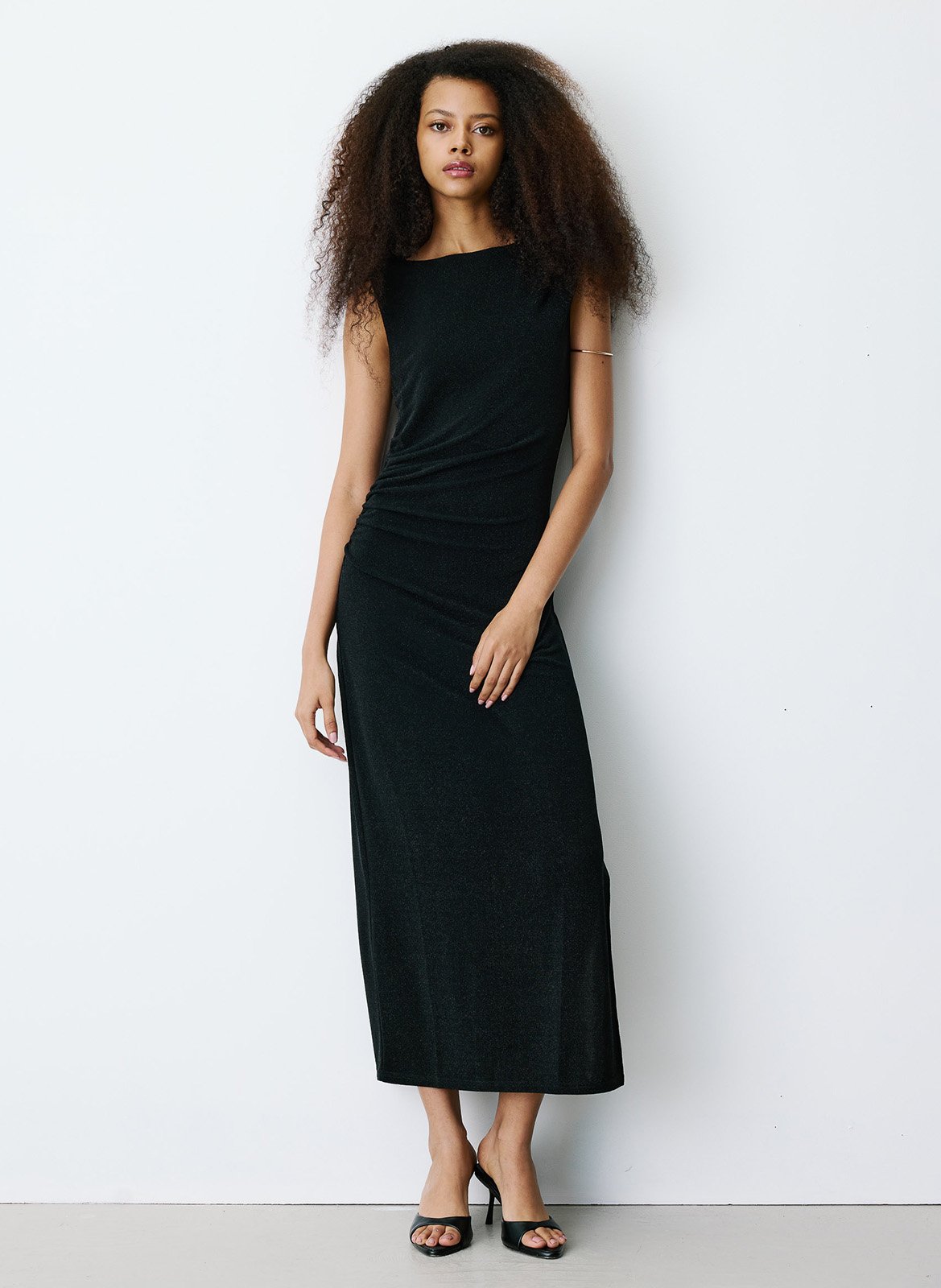 Robe longue sans manches métallisée GRACE ET MILA Noir