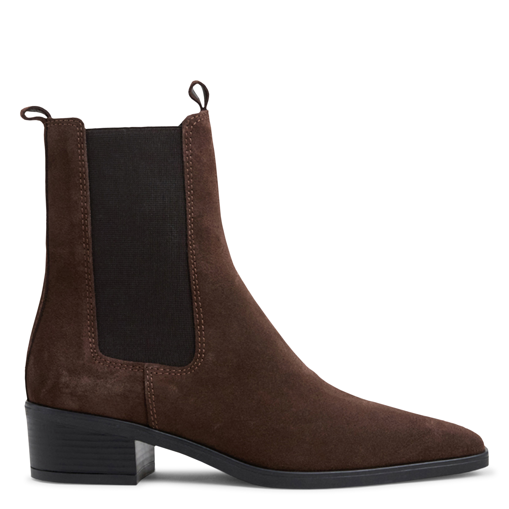 Low suede leather boots JONAK Brown