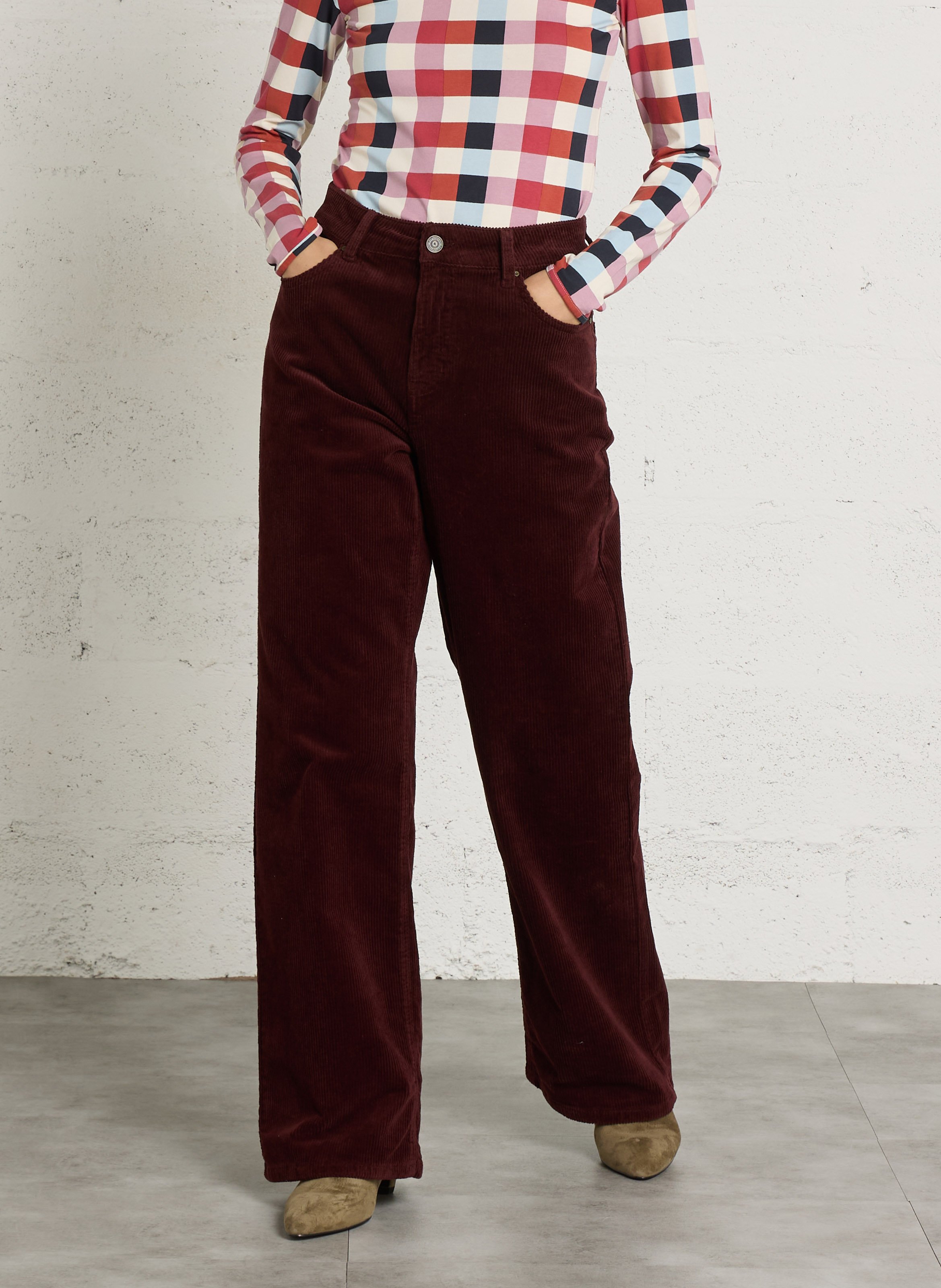 Wide-leg cotton-blend pants SUD EXPRESS