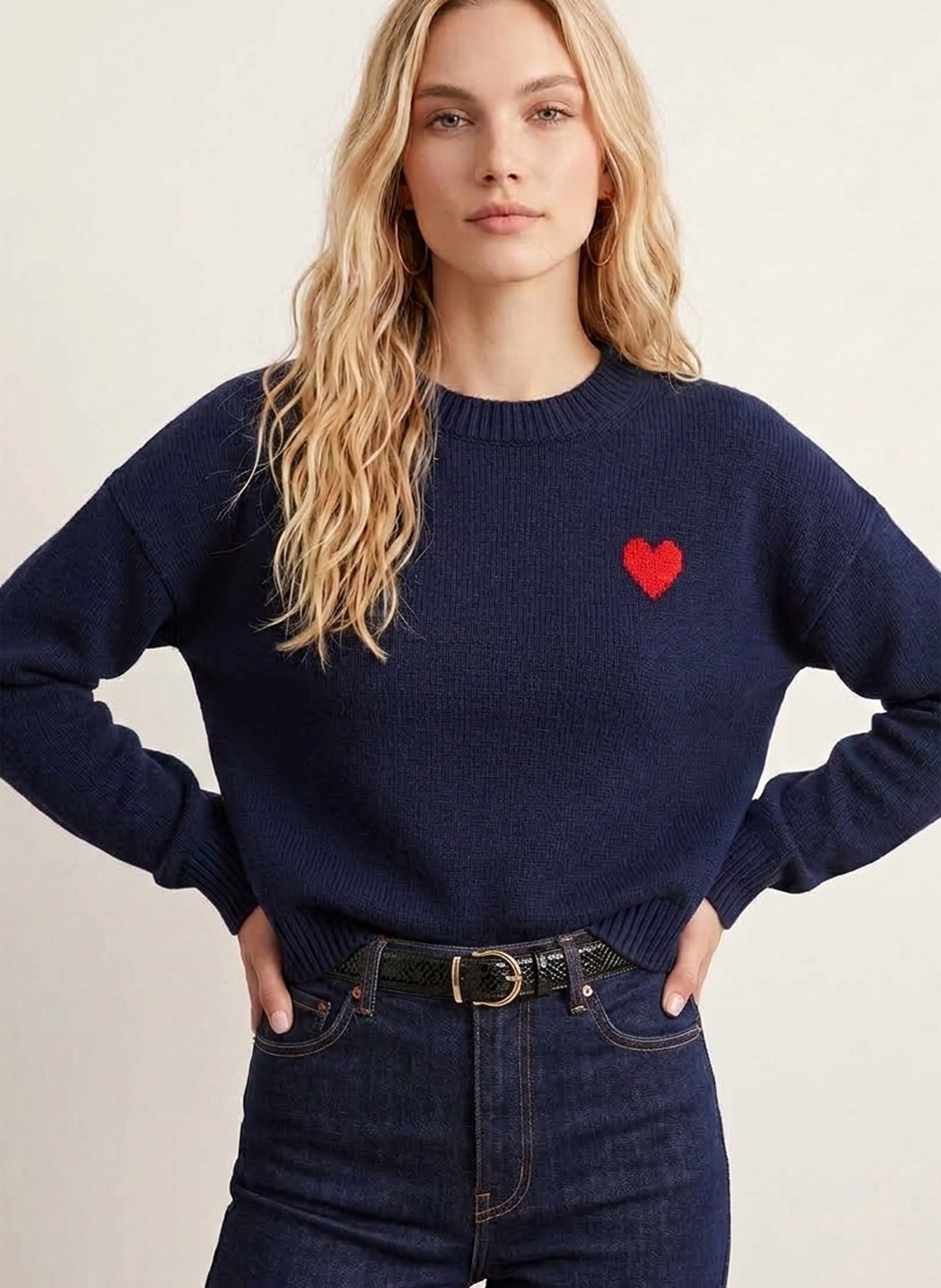 Ribbed crew-neck wool-blend sweater KOOKAI