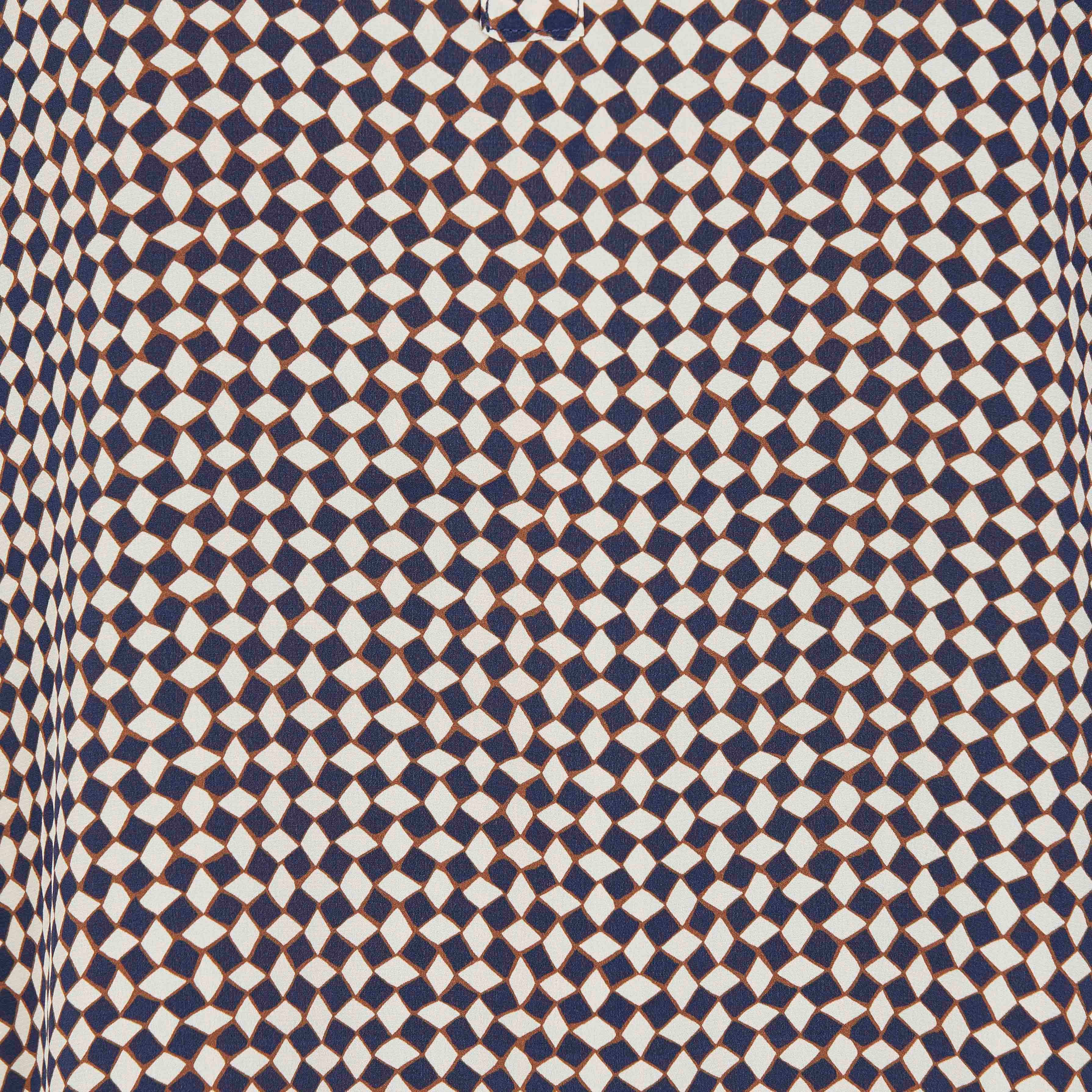 Short silk dress with ruffles and graphic print  ATTIC AND BARN Blue