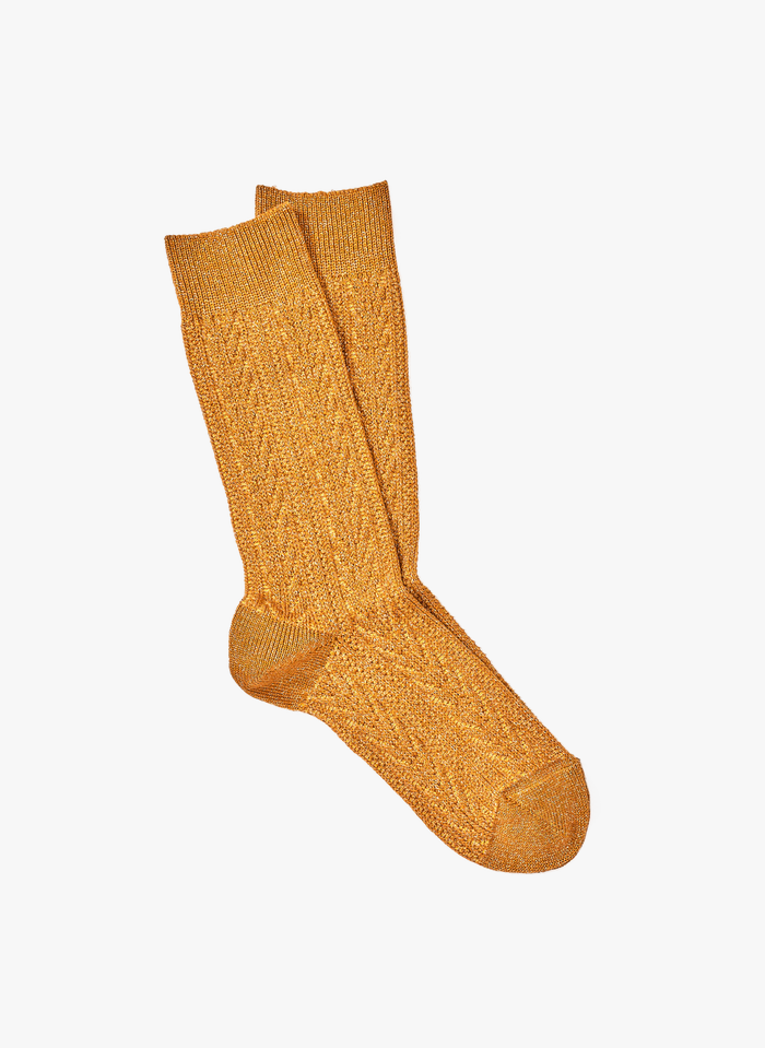 ROYALTIES Socken aus Baumwoll-Mix mit Metallic-Effekt in Braun