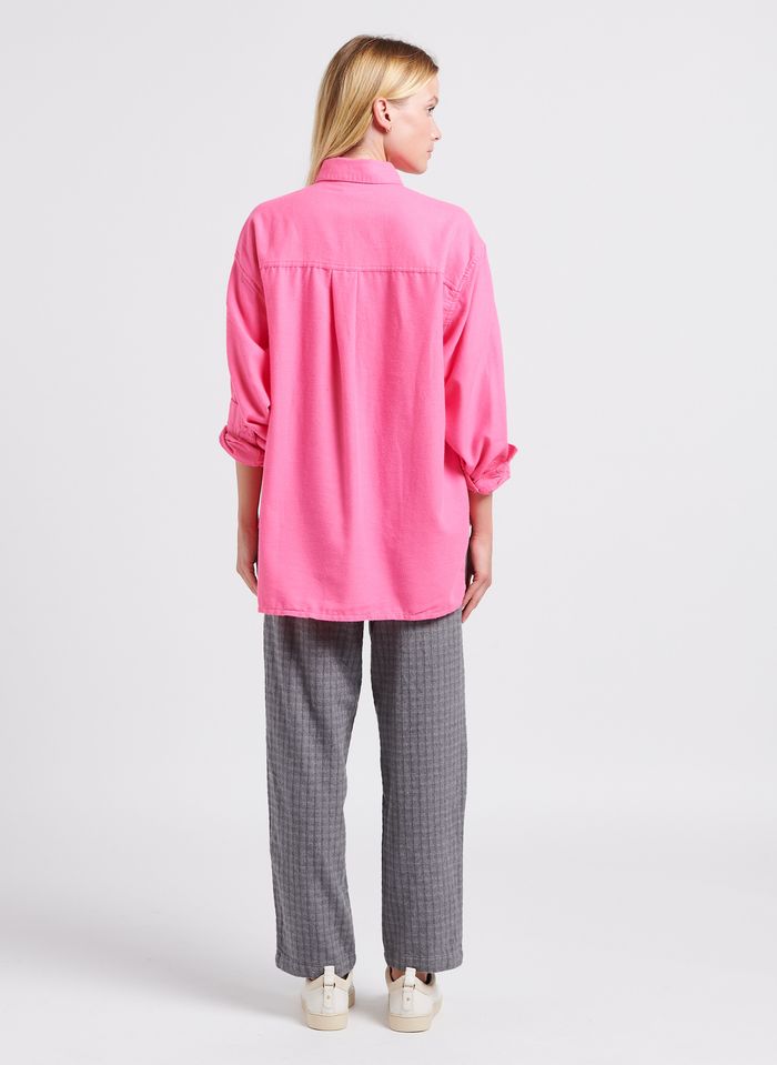 Chemise oversize avec poche plaquée - Rose - FEMME