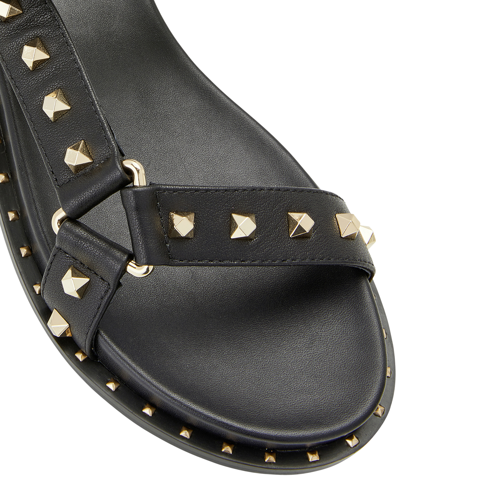 Sandalias planas de piel COSMOPARIS Negro