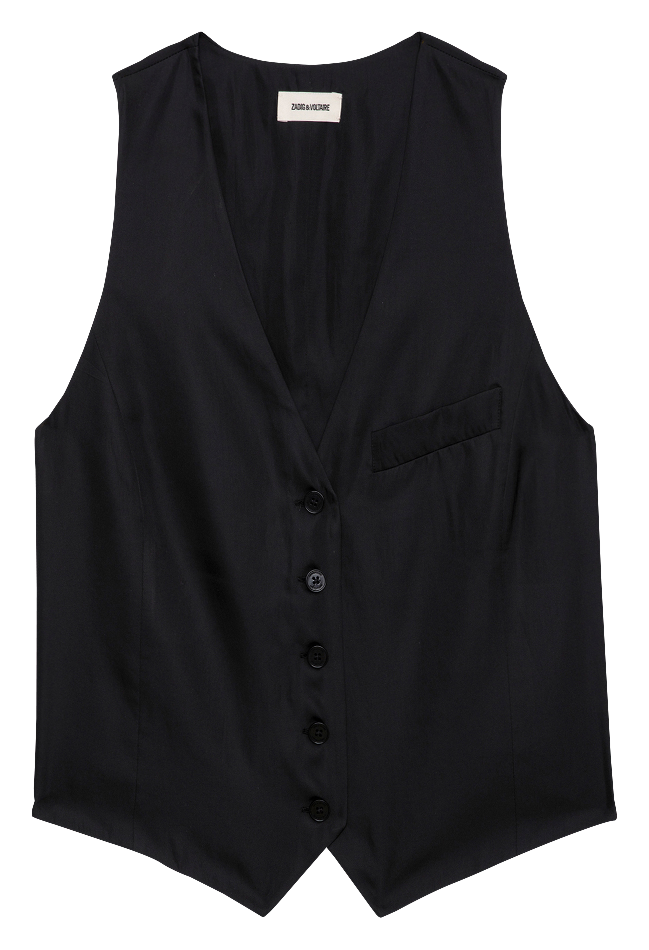 Sakko-Weste mit V-Ausschnitt aus Satin ZADIG&VOLTAIRE Schwarz