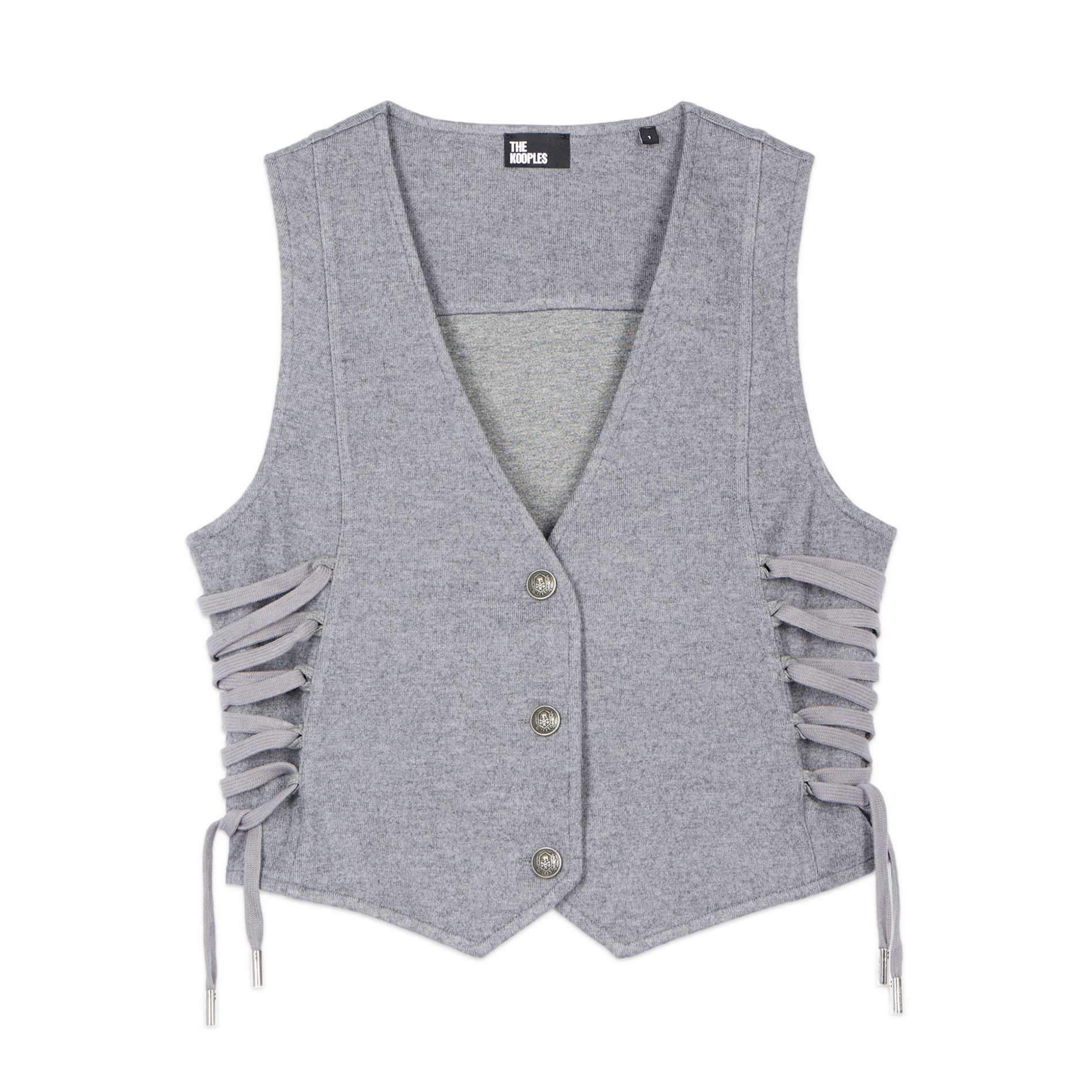 Cotton-blend V-neck cardigan THE KOOPLES Grey