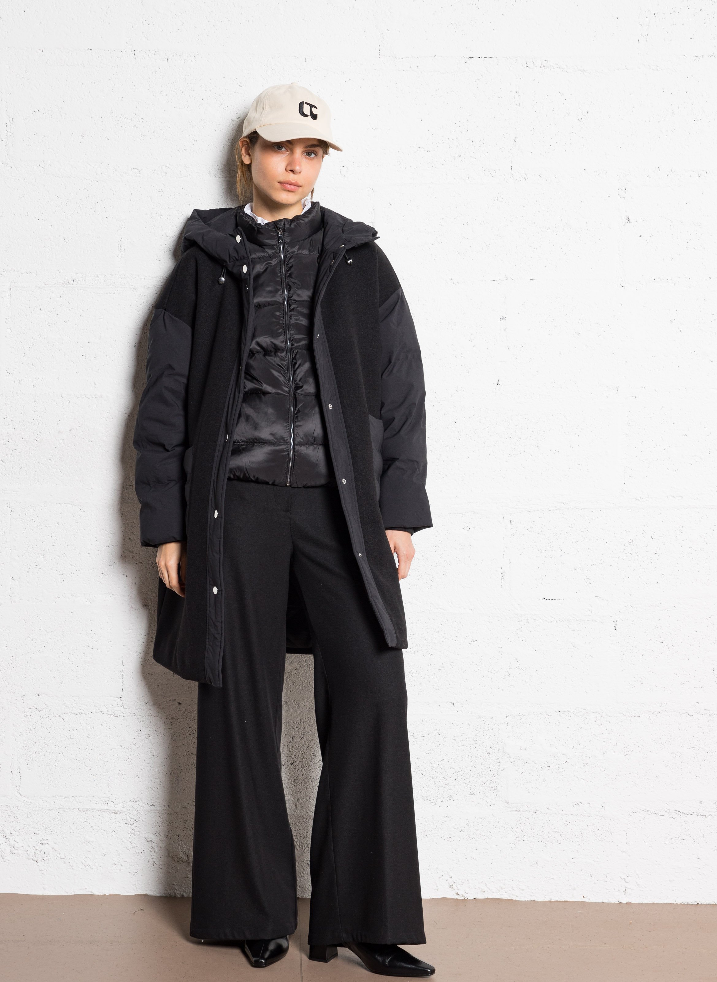 Quilted sleeveless high-neck puffer vest MAISON 123 Black