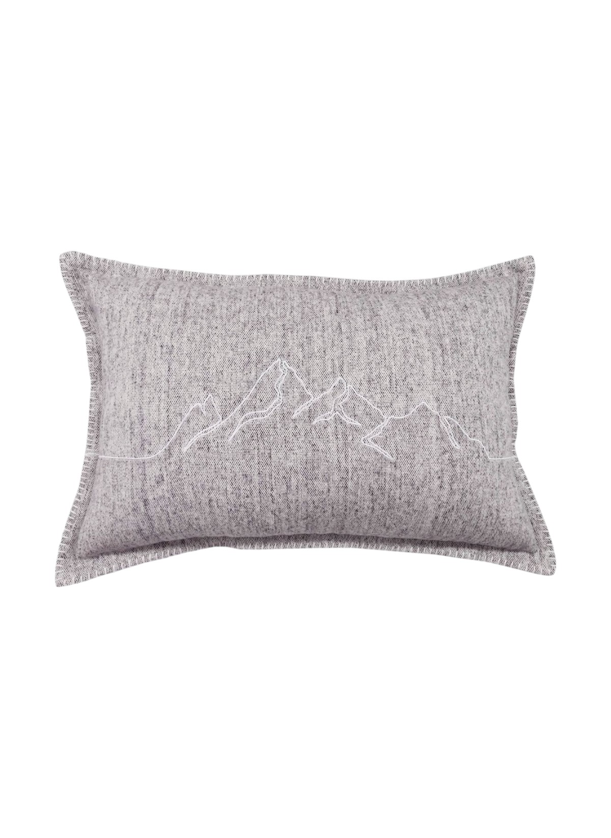 Rectangular embroidered cotton flannel cushion TODAY LINGE DE MAISON Grey