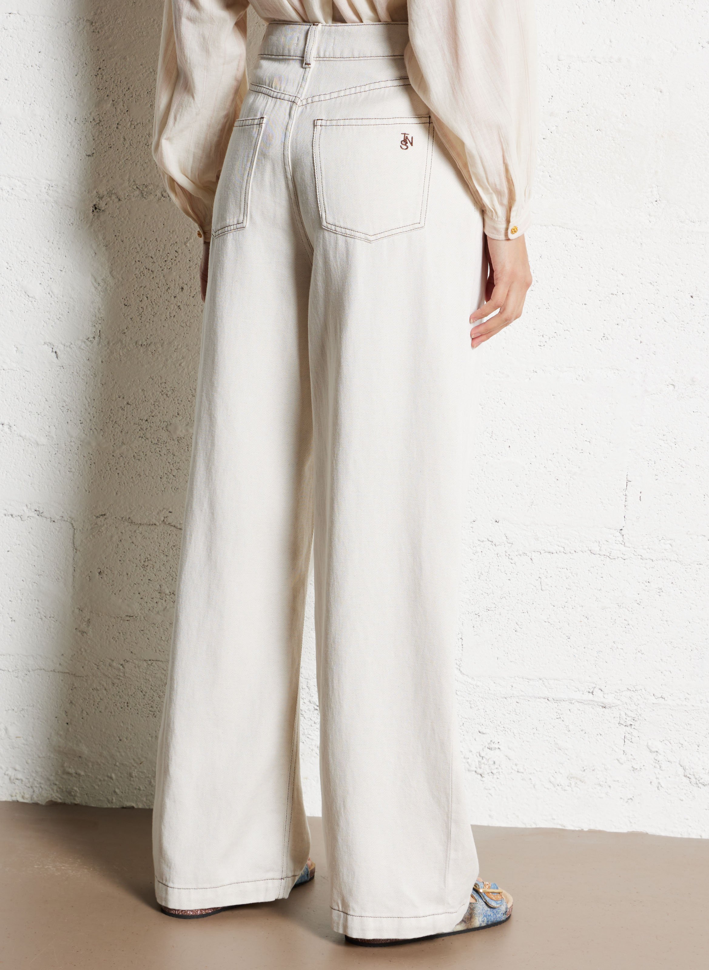 High-waisted pleated jeans THE NEW SOCIETY White
