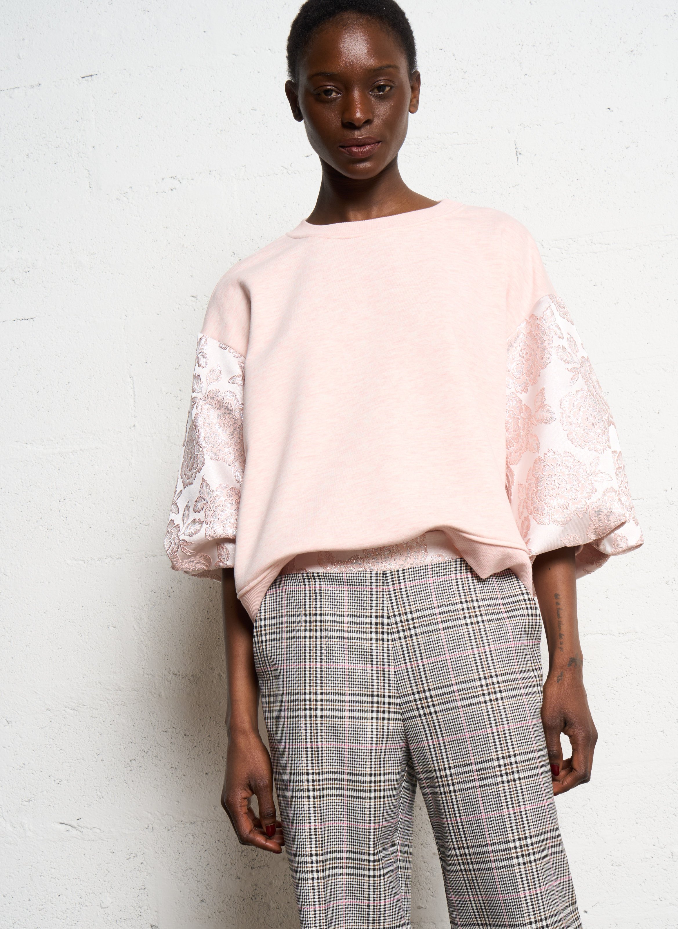 Straight pants with pattern and panel IMPERIAL Multicolored