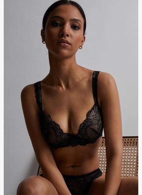 Amour Précieux Diamant black  push-up shell bra | Black by AUBADE Amour Précieux Diamant black  push-up shell bra Black