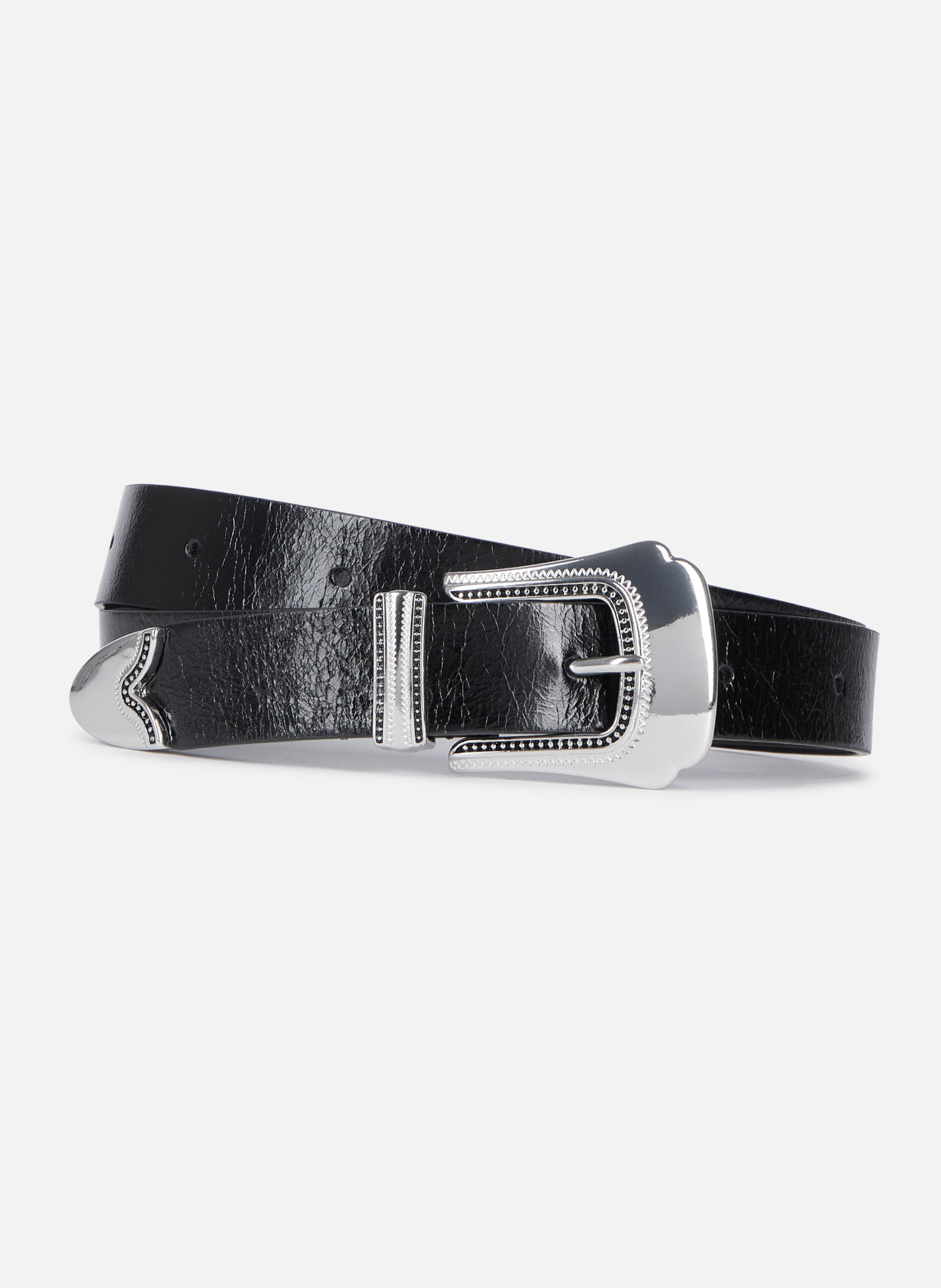Cracked-effect belt THE KOOPLES Black