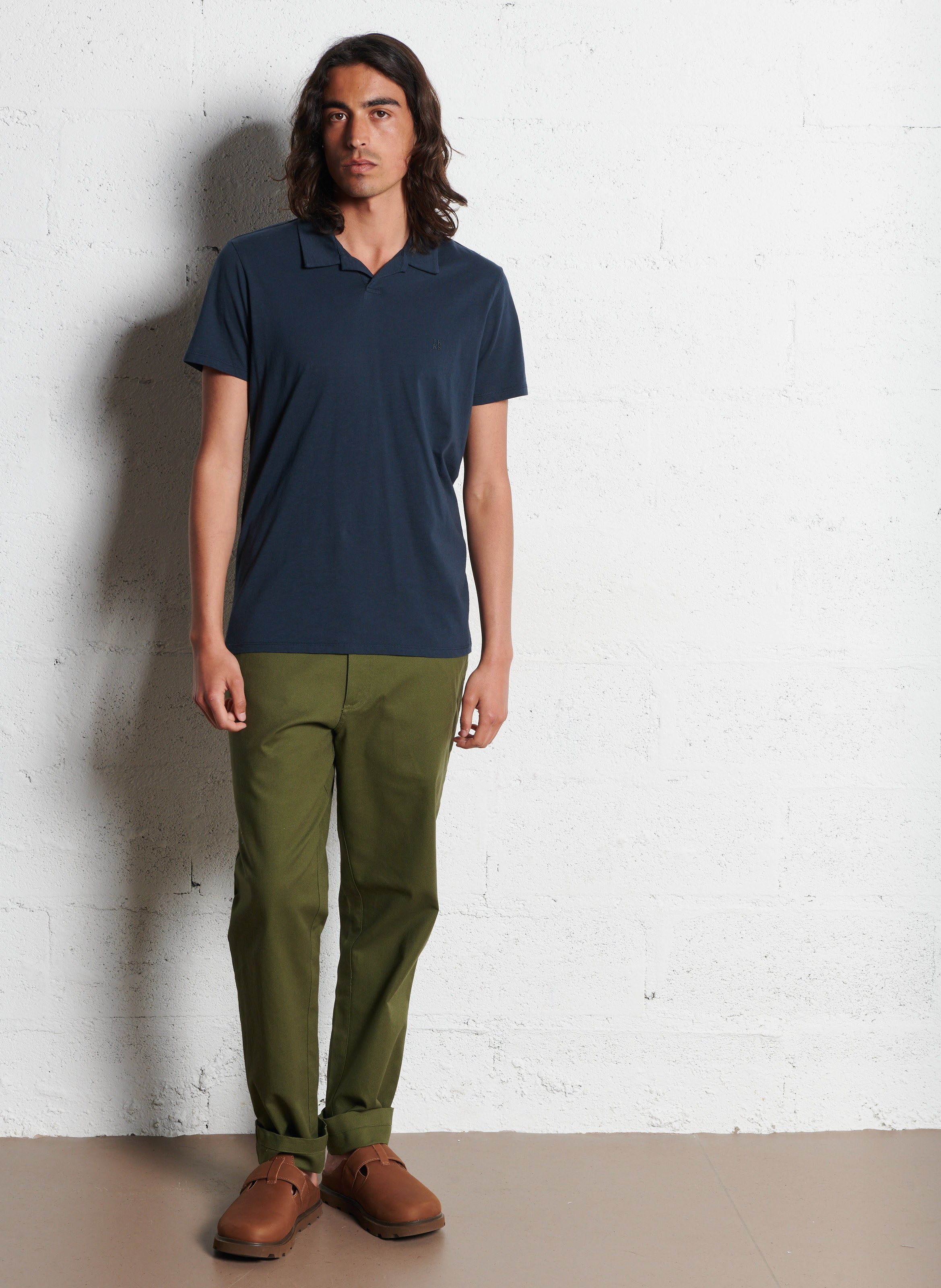 Slim-fit cotton cargo pants FARAH Green