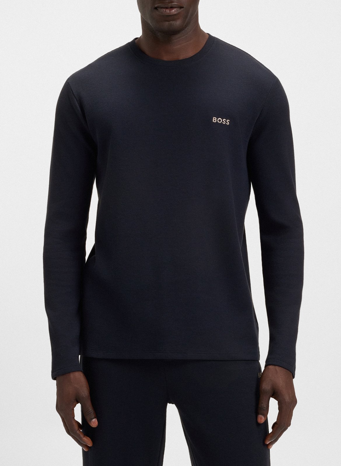 Straight long-sleeved T-shirt with logo BOSS