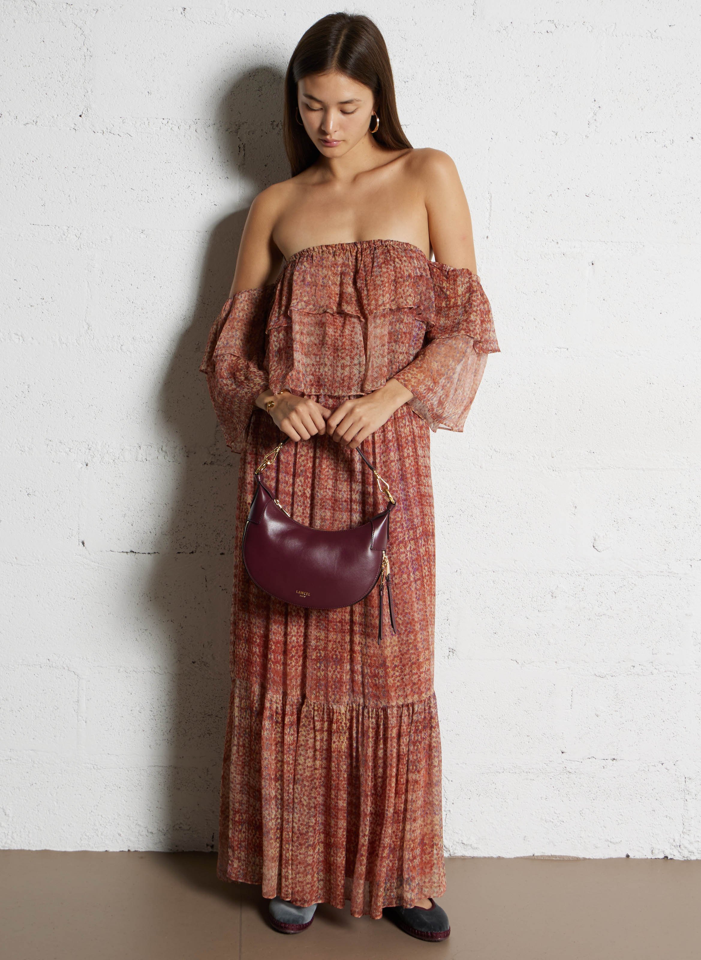 Leren crossbodytas  LANCEL Paars