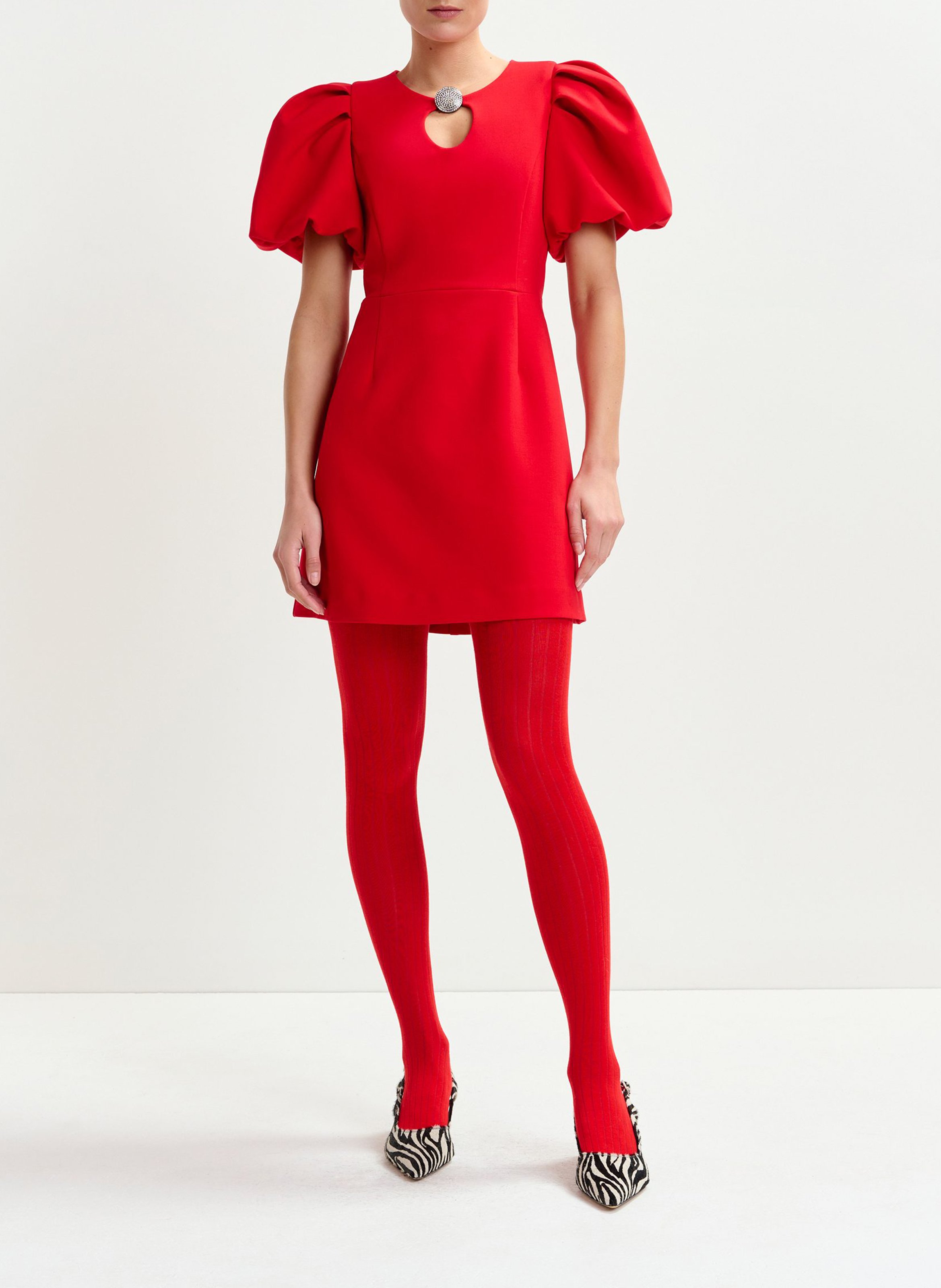 Short dress in mixed recycled fibers ESSENTIEL ANTWERP Red