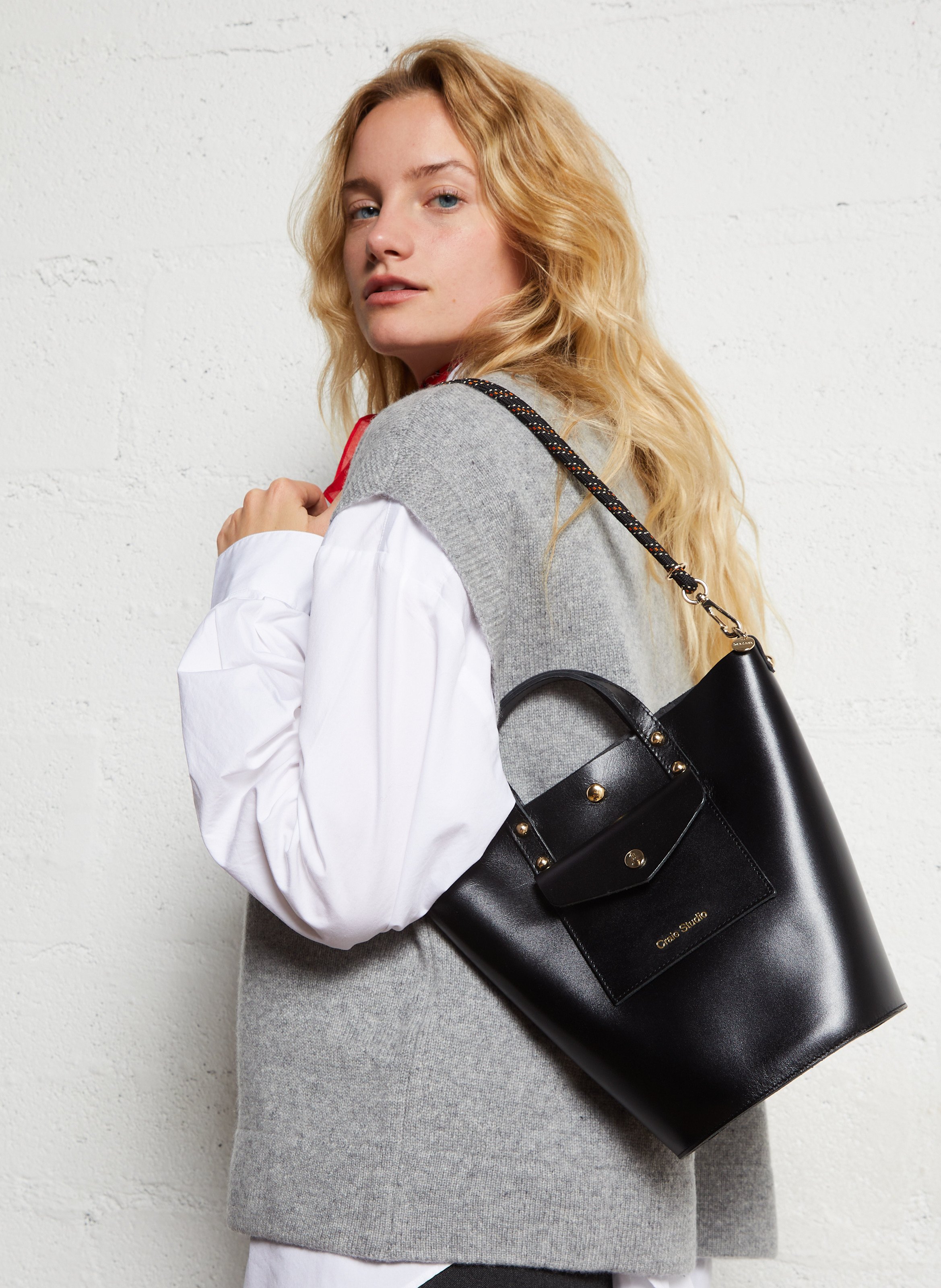 Sac bandoulière en cuir CRAIE STUDIO Noir