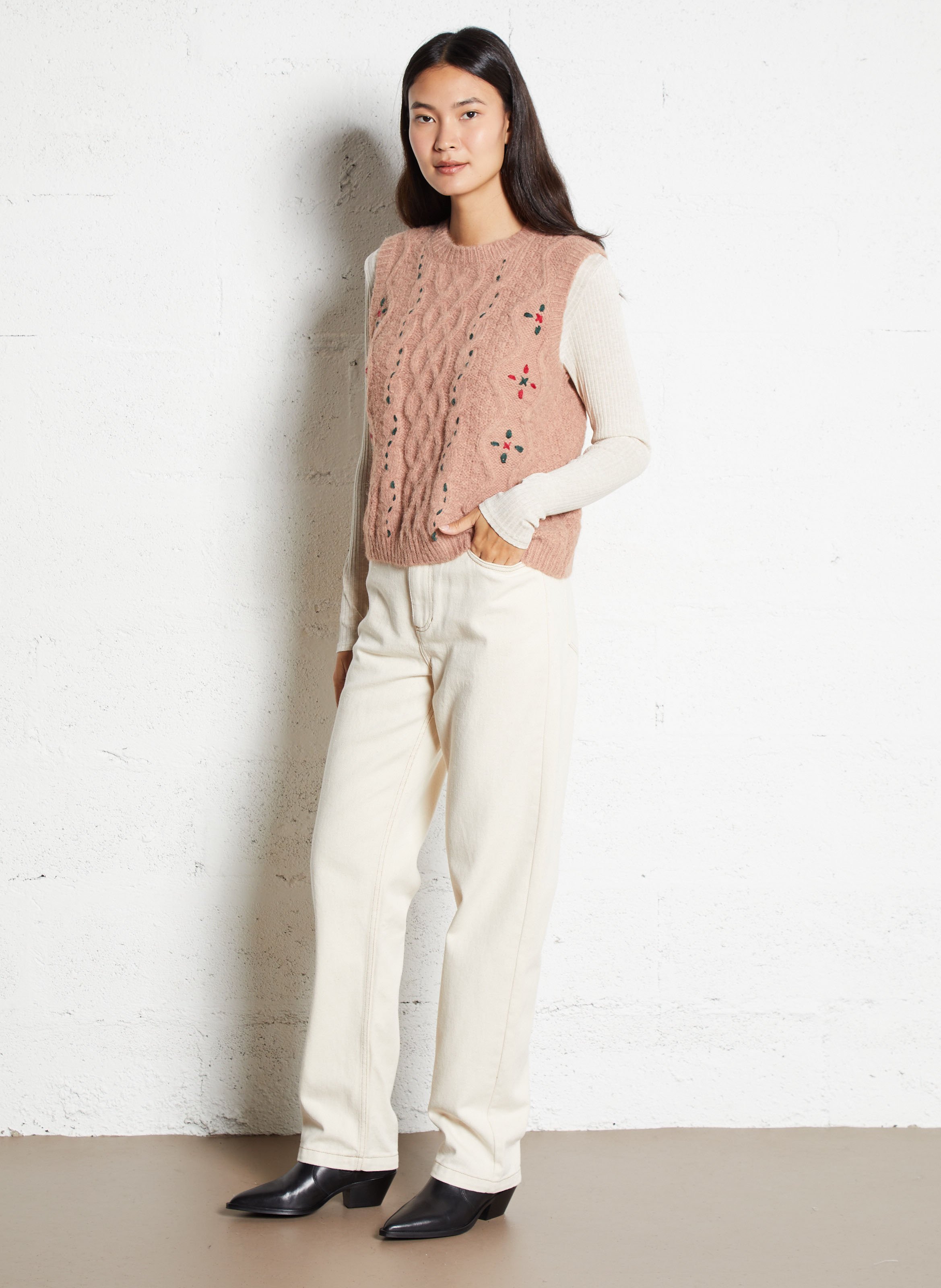 Ärmelloses Oversize-Pullover THE KORNER Rosa