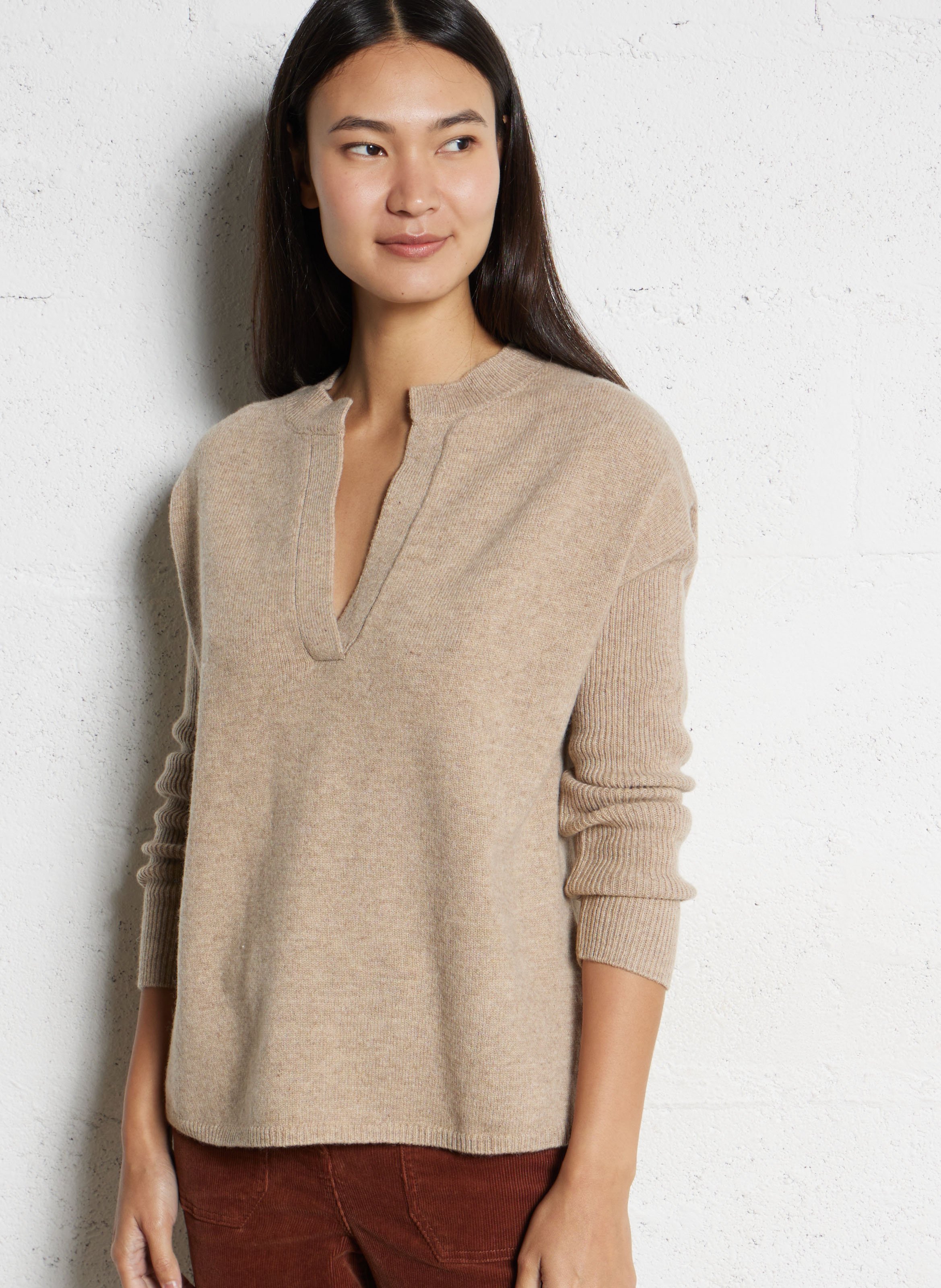 Pull oversize col V en laine SUD EXPRESS