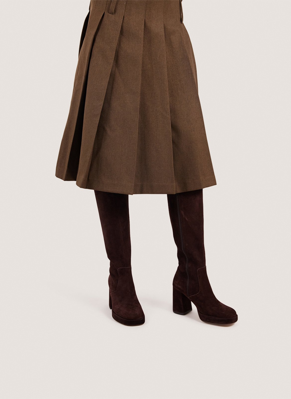 Suède enkellaarzen Brown