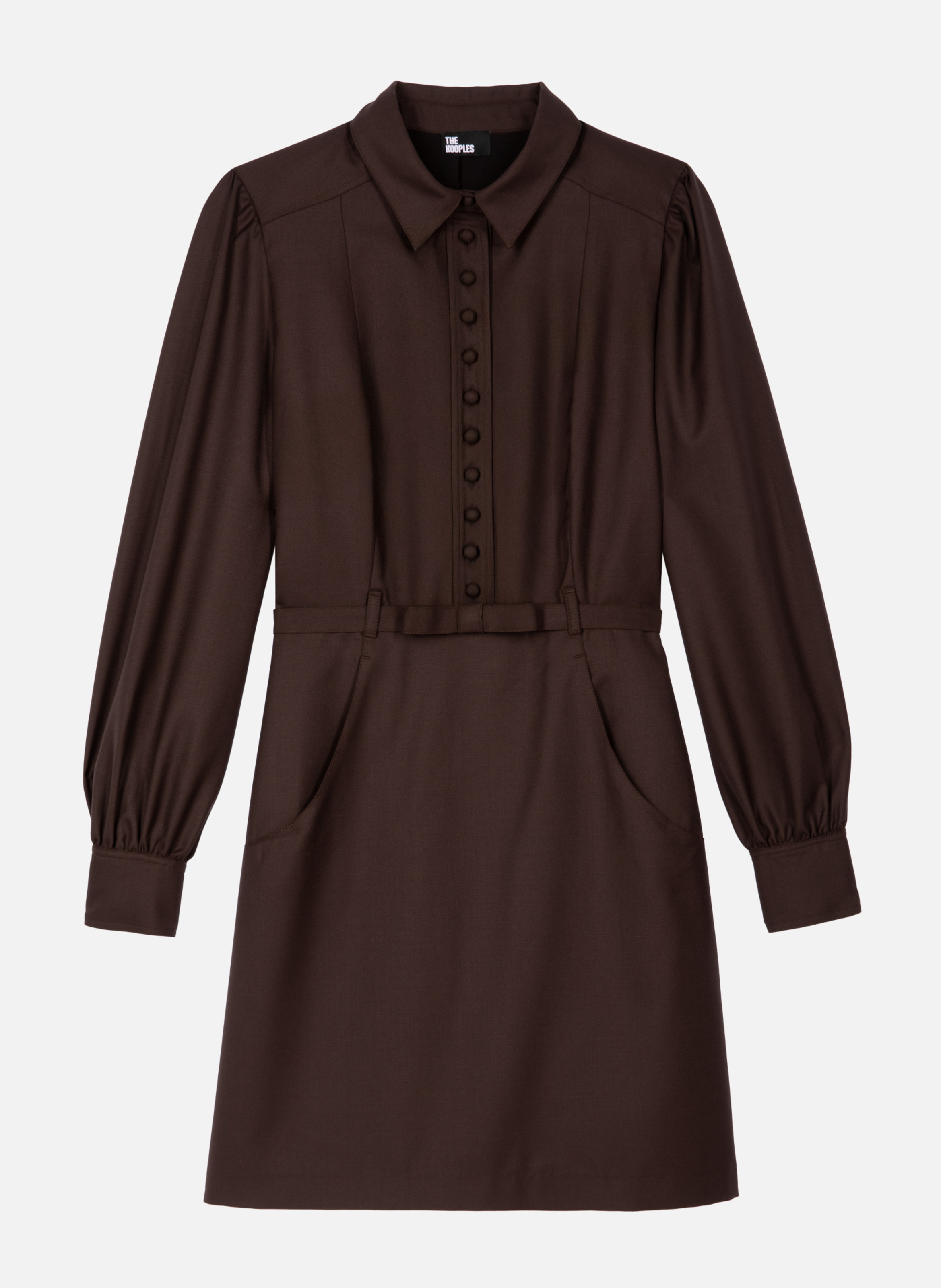 Robe courte en laine THE KOOPLES Marron