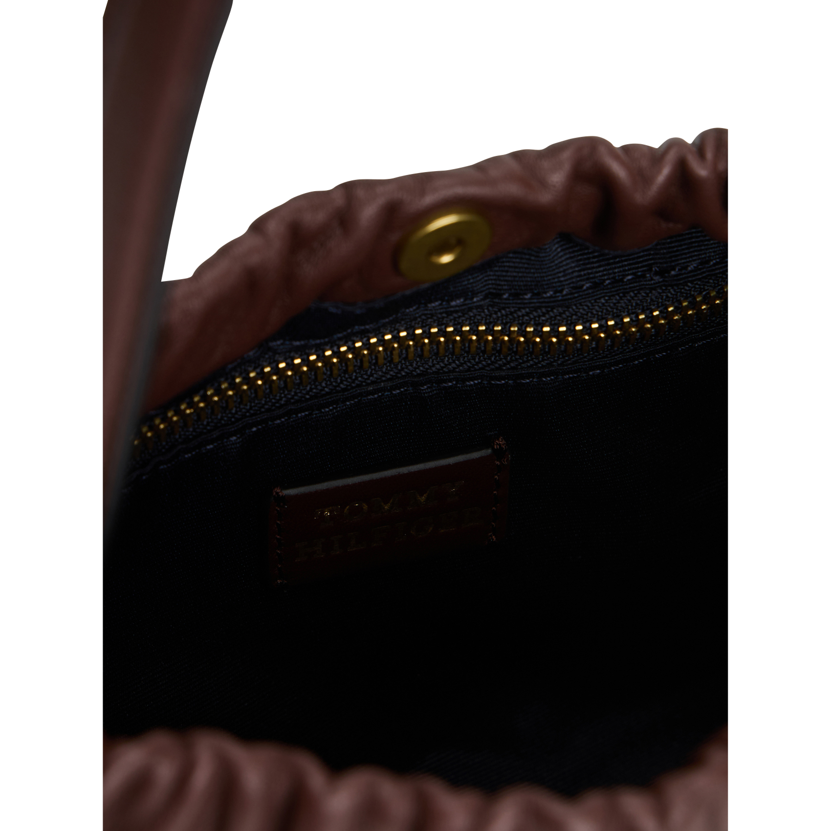 Sac bandoulière en cuir souple TOMMY HILFIGER Marron