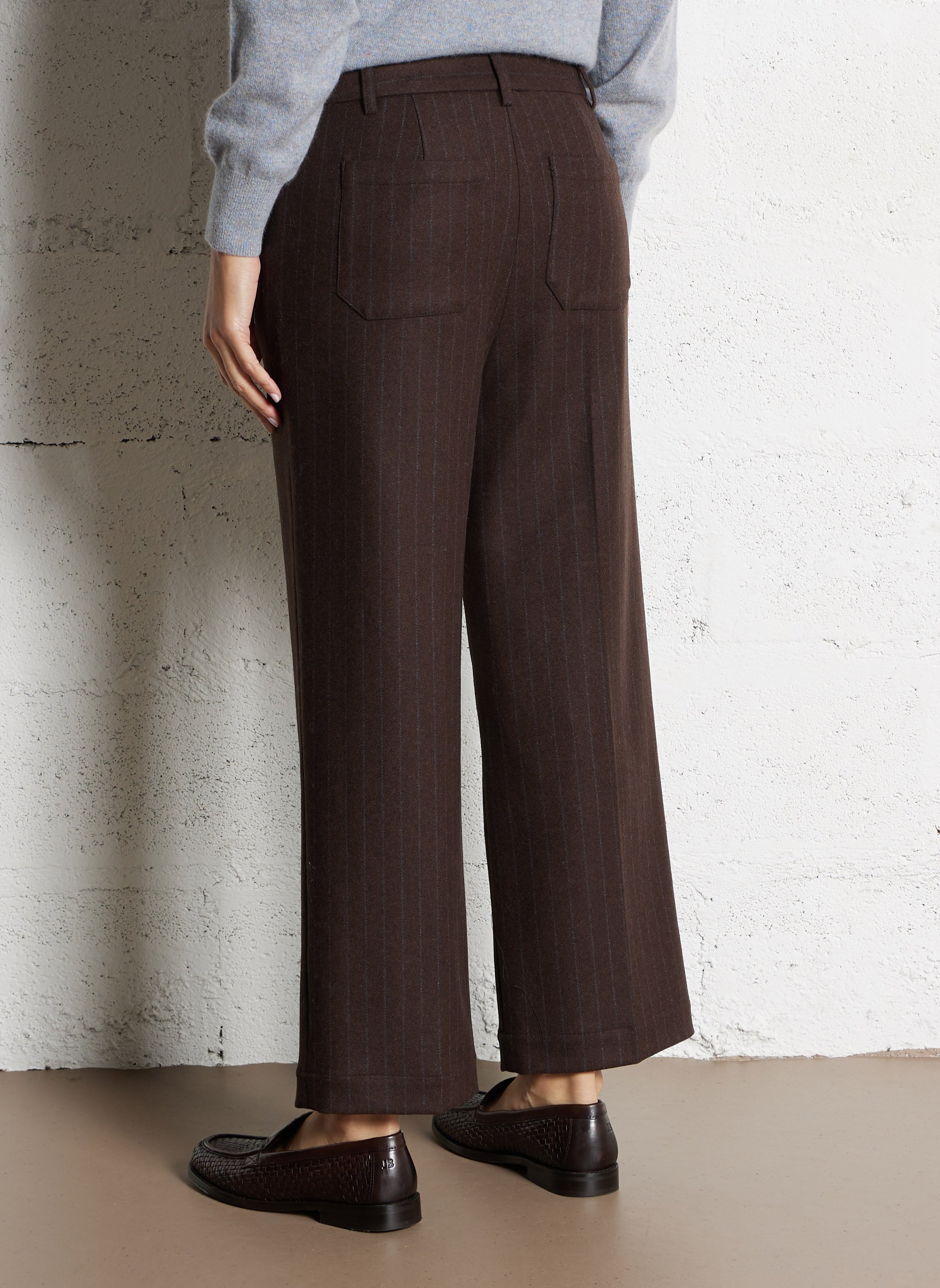 Pantalon carotte à rayures tennis MAISON 123 Marron