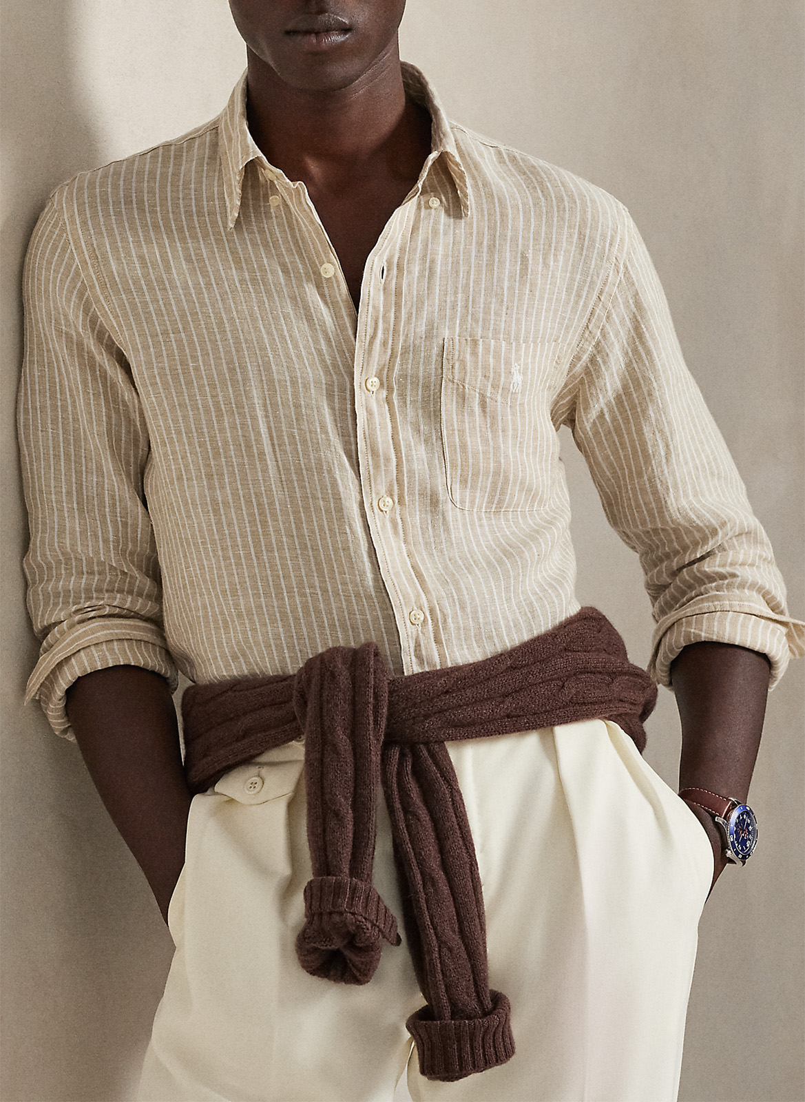 Gerade geschnittenes Leinenhemd POLO RALPH LAUREN Beige