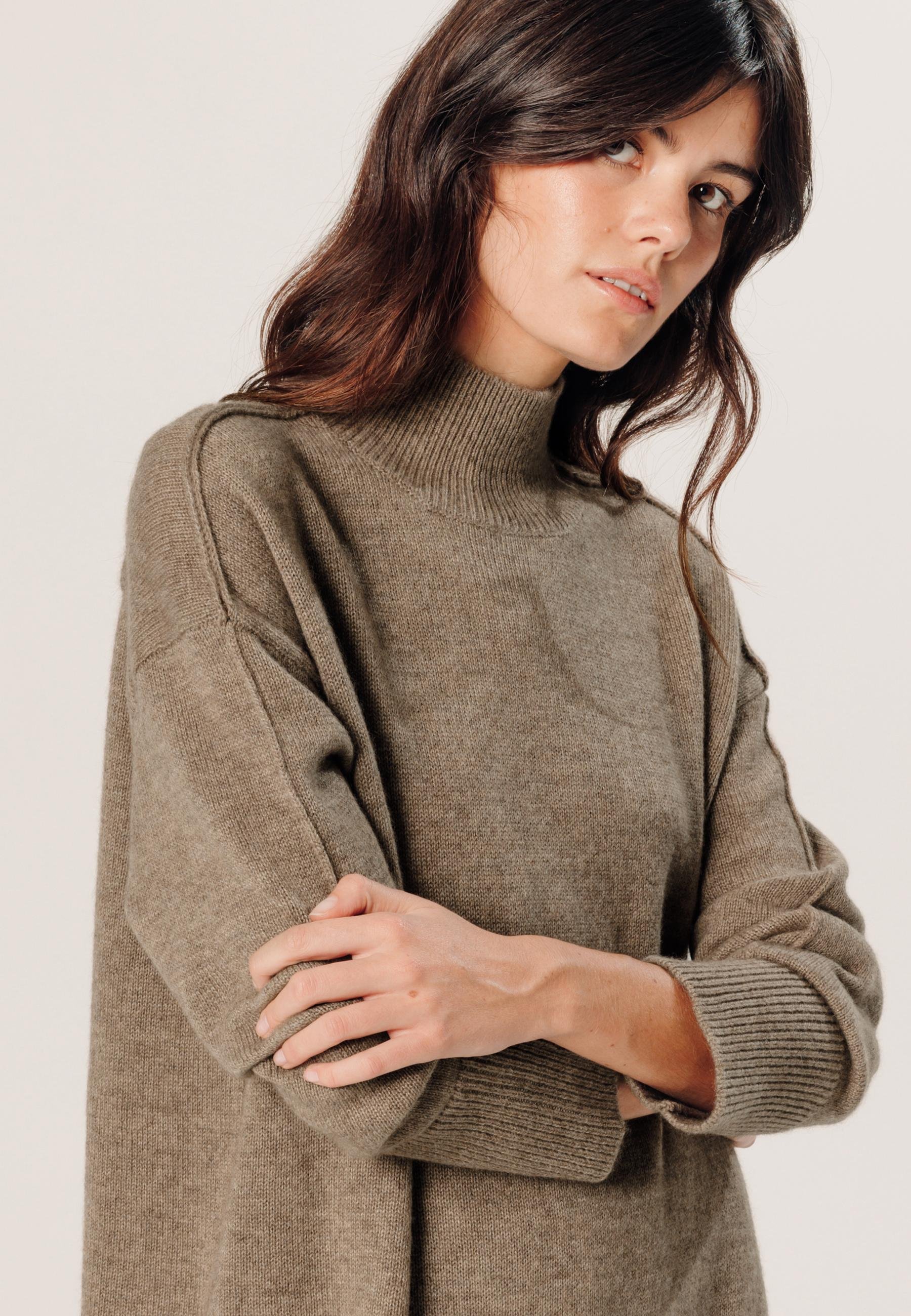 Oversized high-neck cashmere sweater RODIER Beige