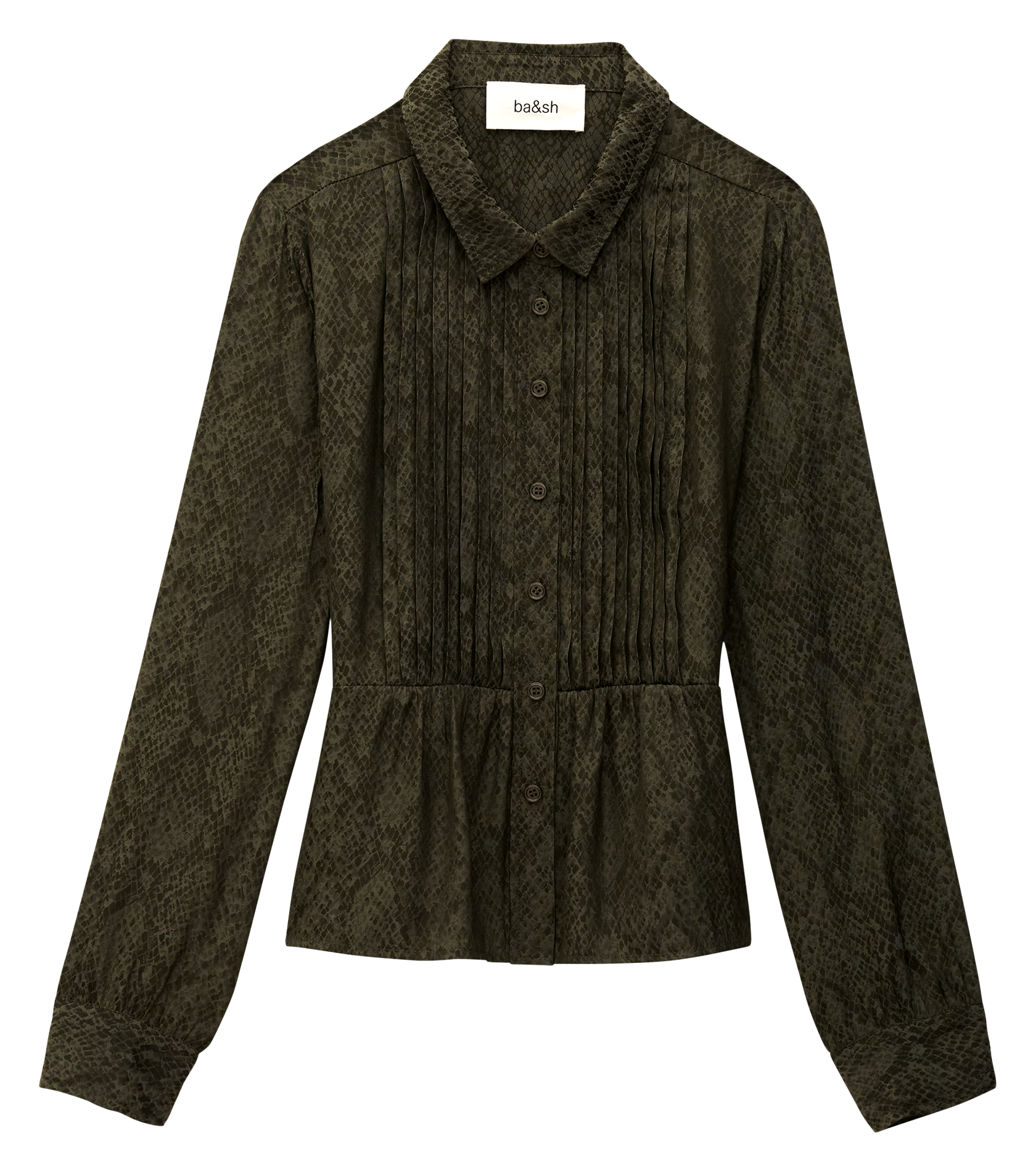 Blouse met klassieke kraag BA&SH Kaki