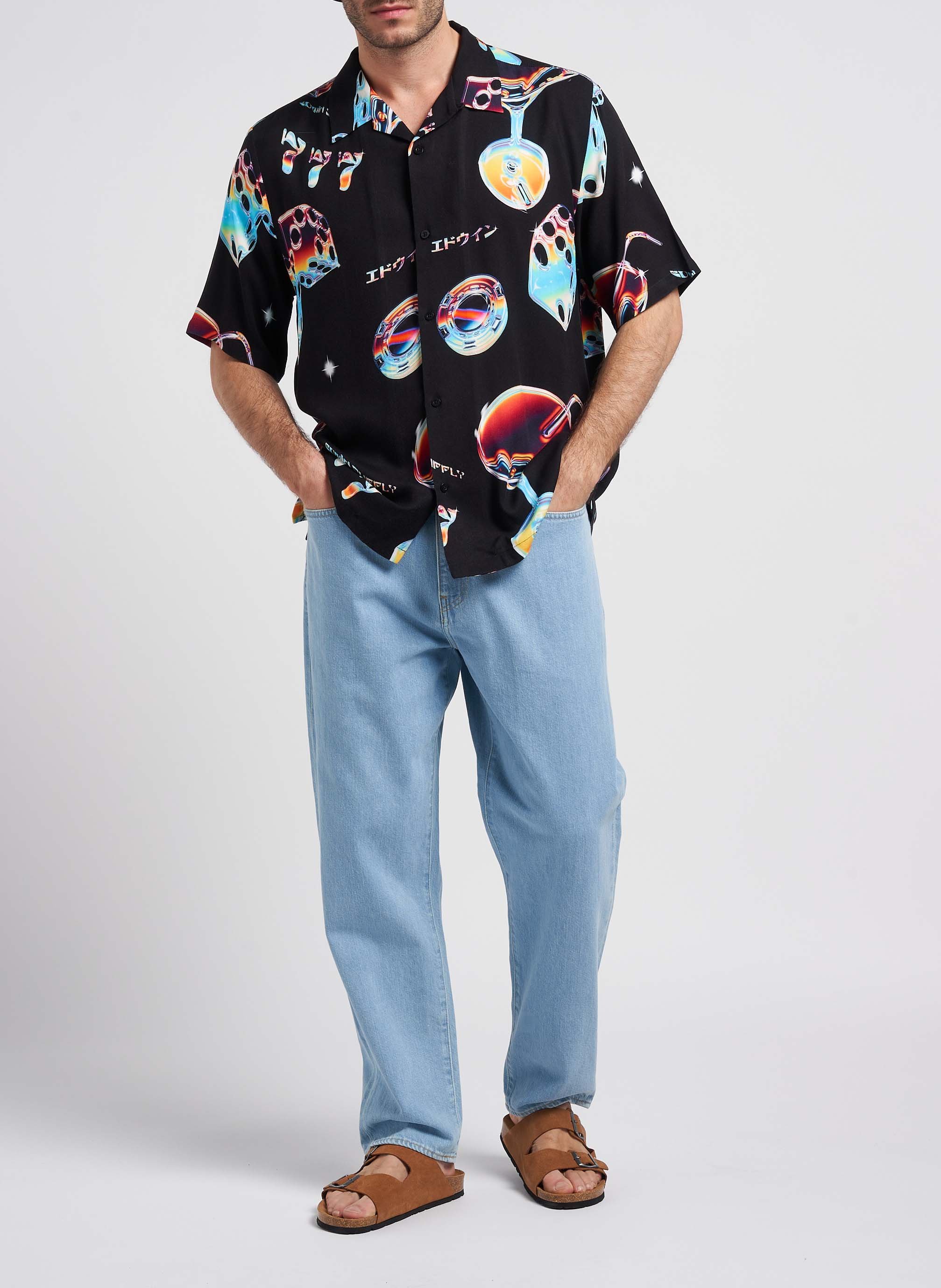 Chemise col cubain imprimée EDWIN Multicolore