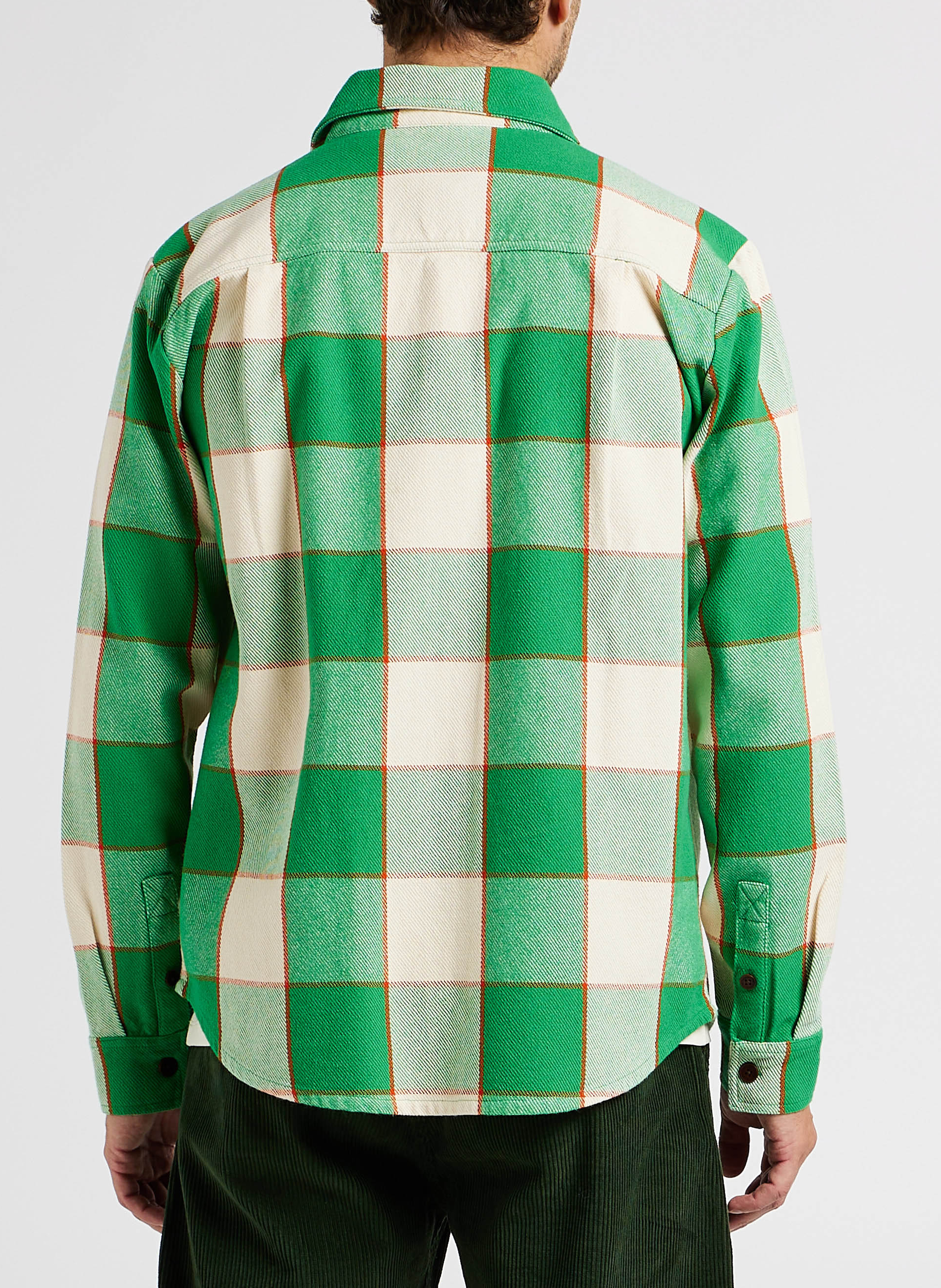 Recht overshirt van biokatoen met klassieke kraag THINKING MU Groen