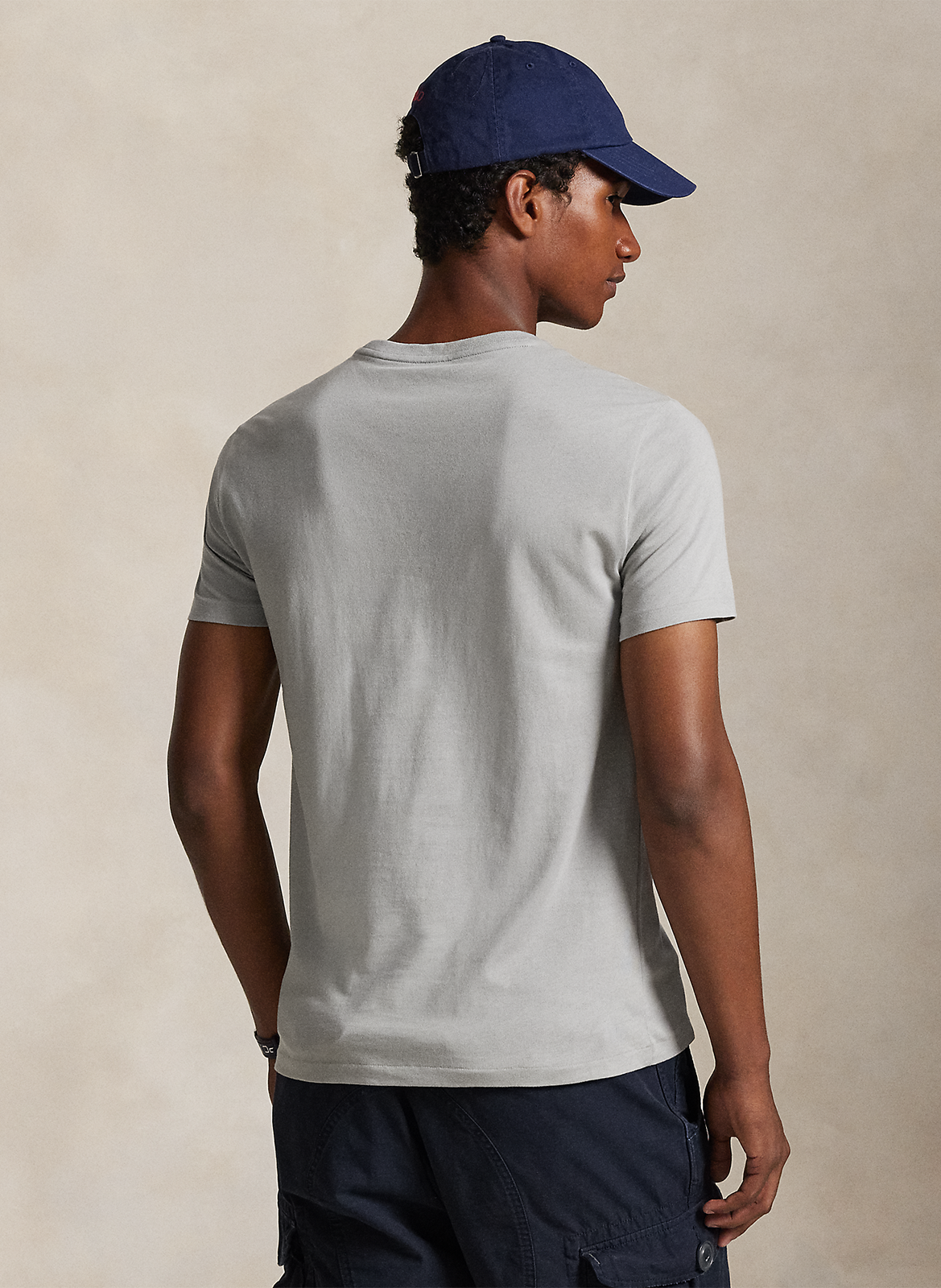 Tee-shirt col rond slim-fit en coton POLO RALPH LAUREN Gris