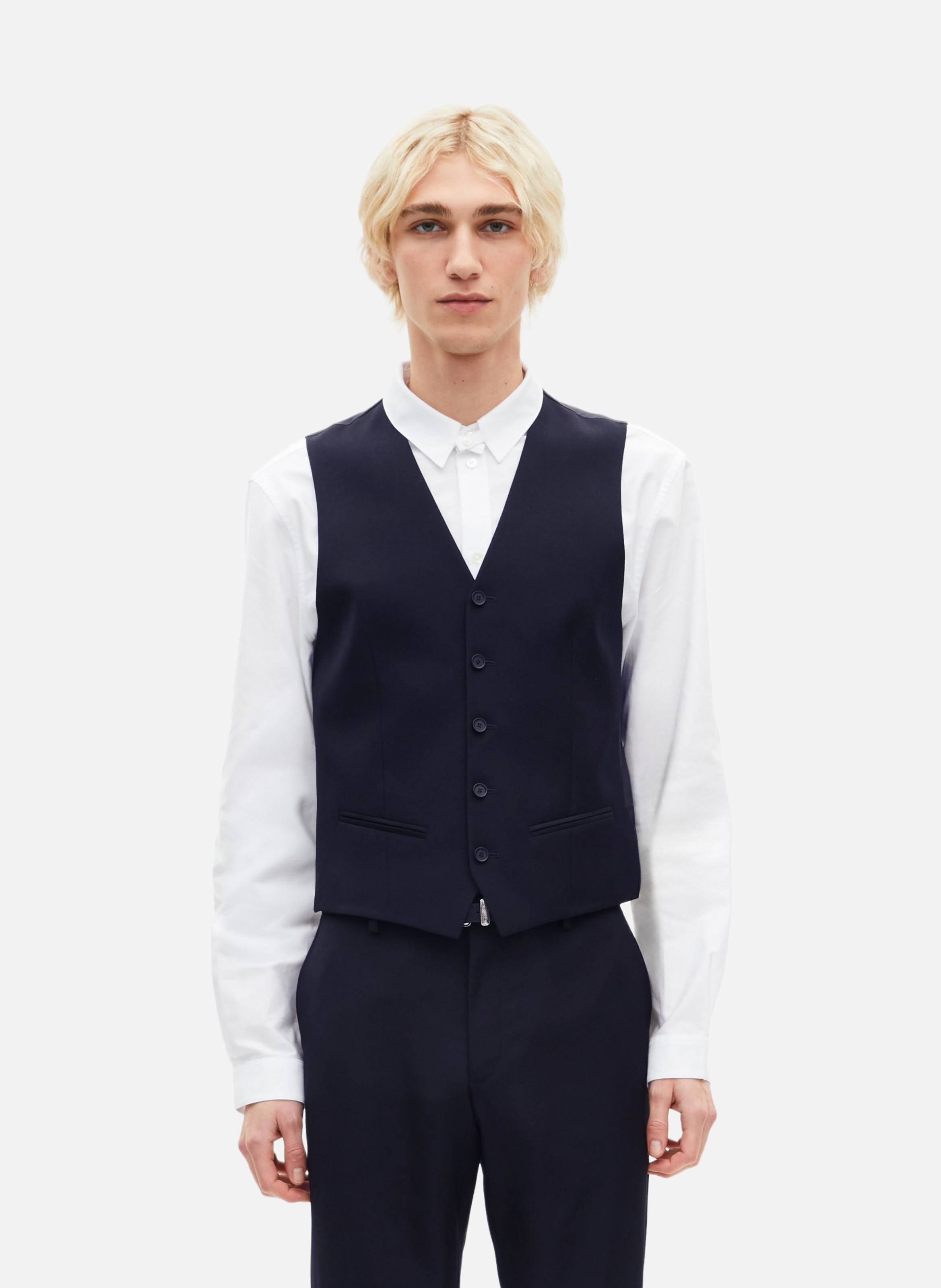 Buttoned wool suit vest THE KOOPLES Blue