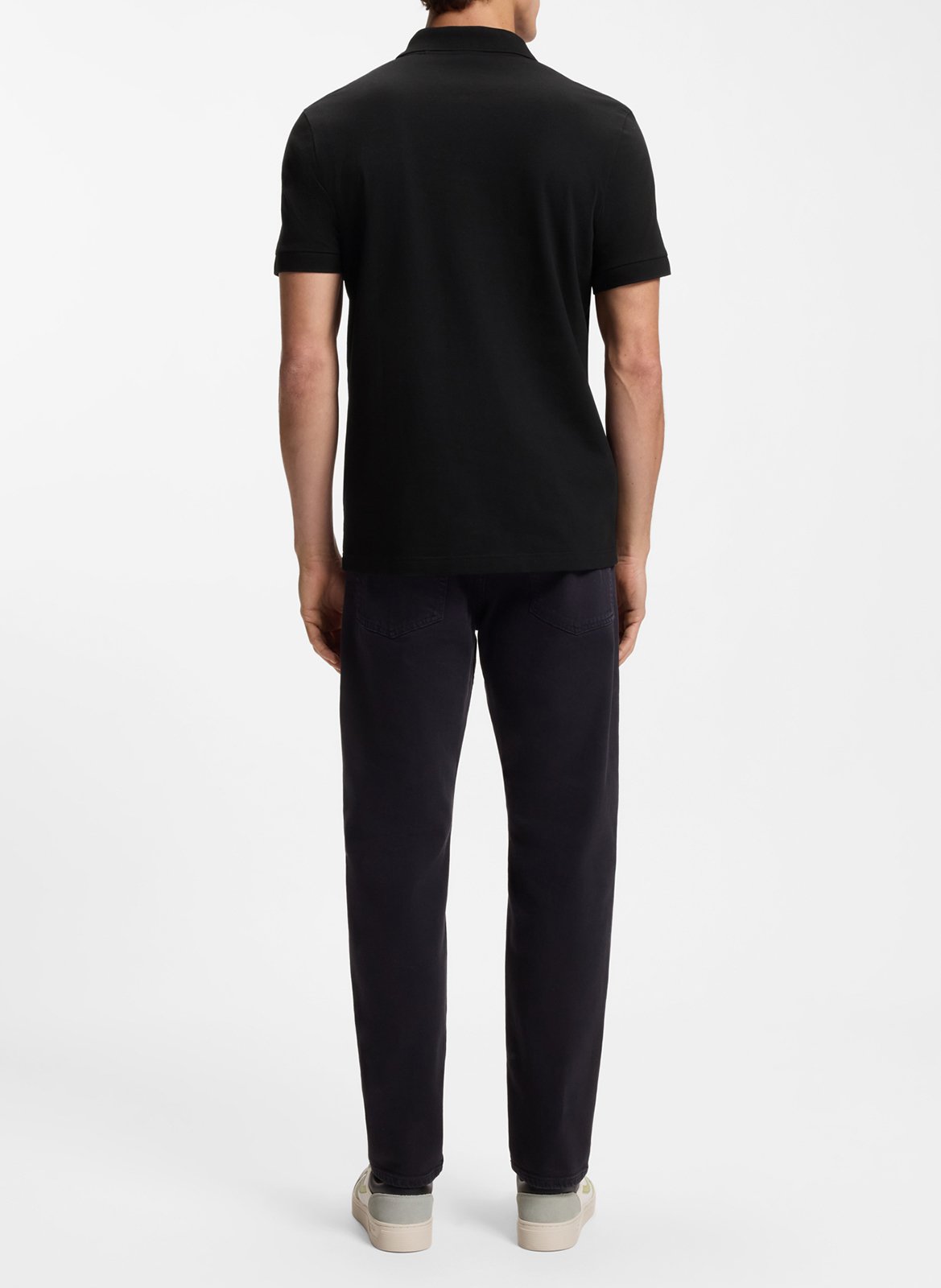 Slim-fit cotton-blend polo shirt BOSS Black